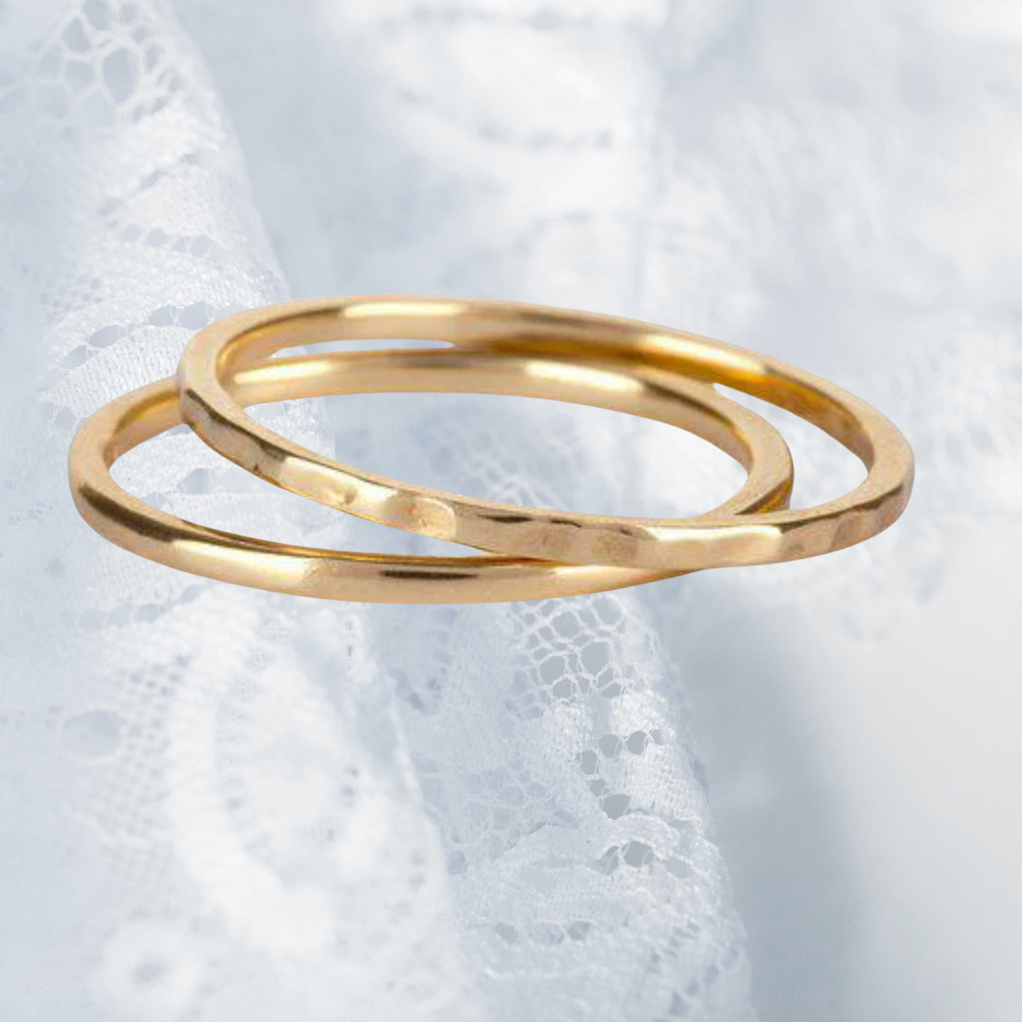9ct Solid Gold plain Stacking Ring 1mm Handmade