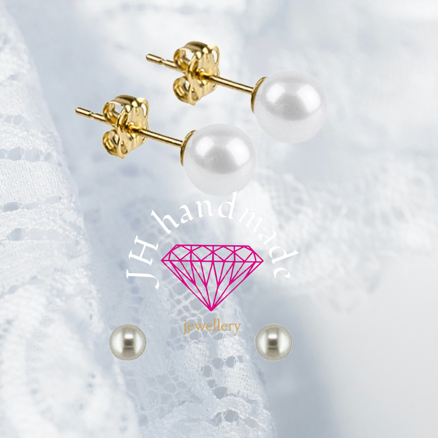 9CT Solid Gold 5mm Pearl Stud Earrings