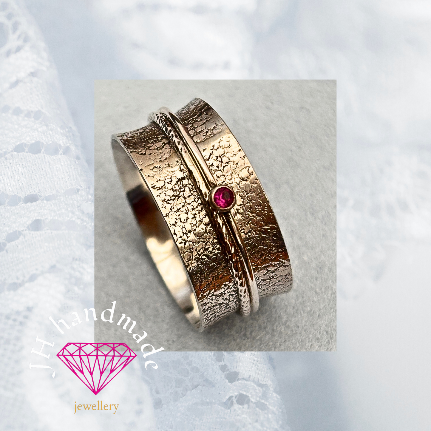 Solid Silver Spinner / Anxiety / Fidget Ring Handmade