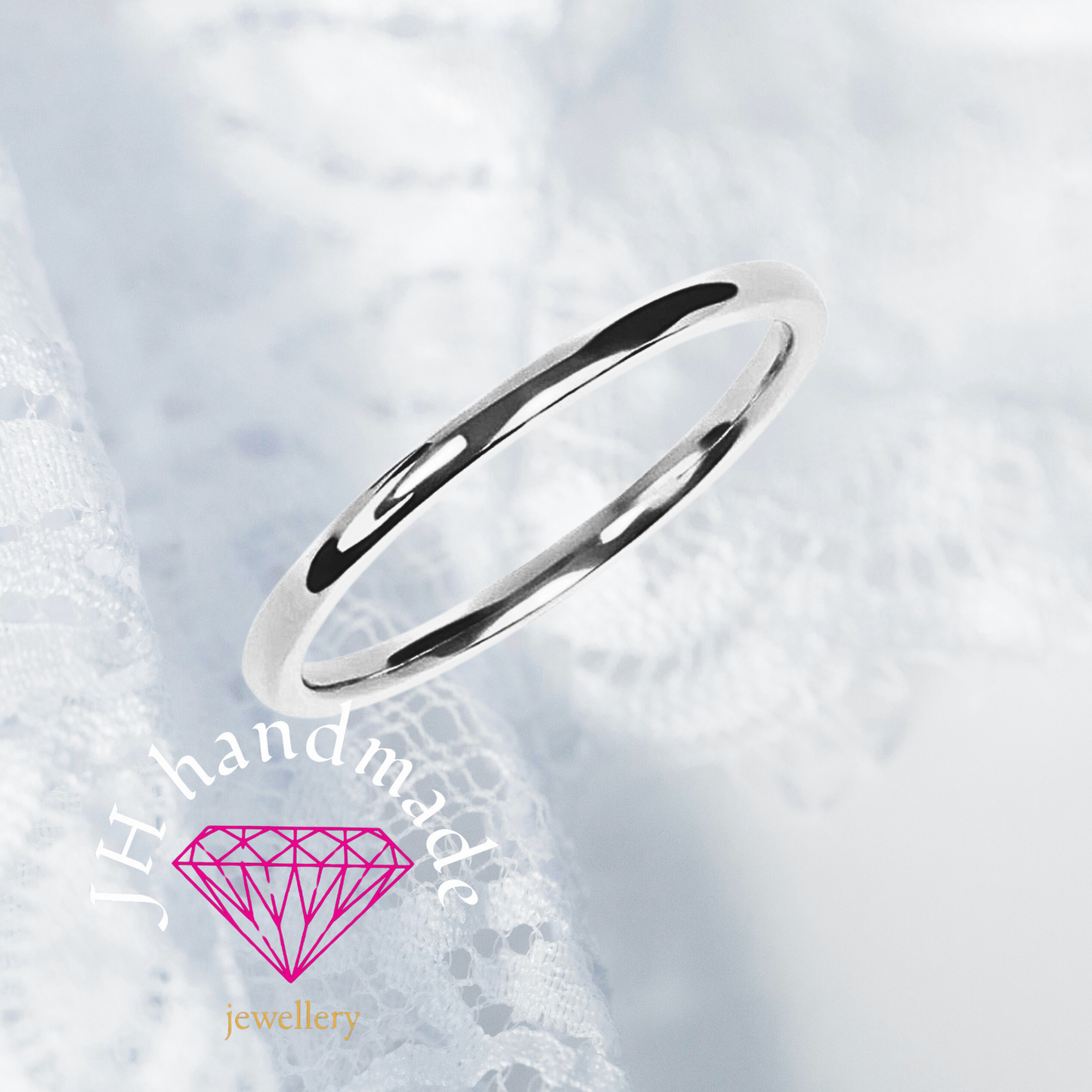 Solid Silver Plain Stacking Ring 1.5mm Handmade