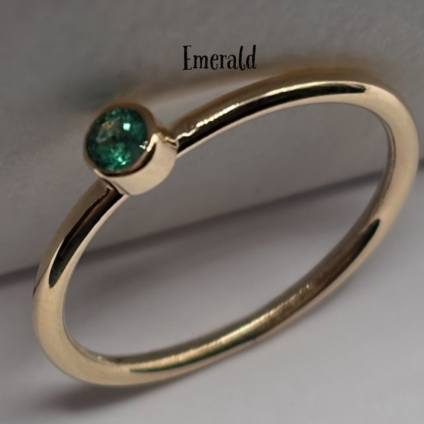 9ct Solid Gold 3mm Gemstone Stacking Ring Handmade