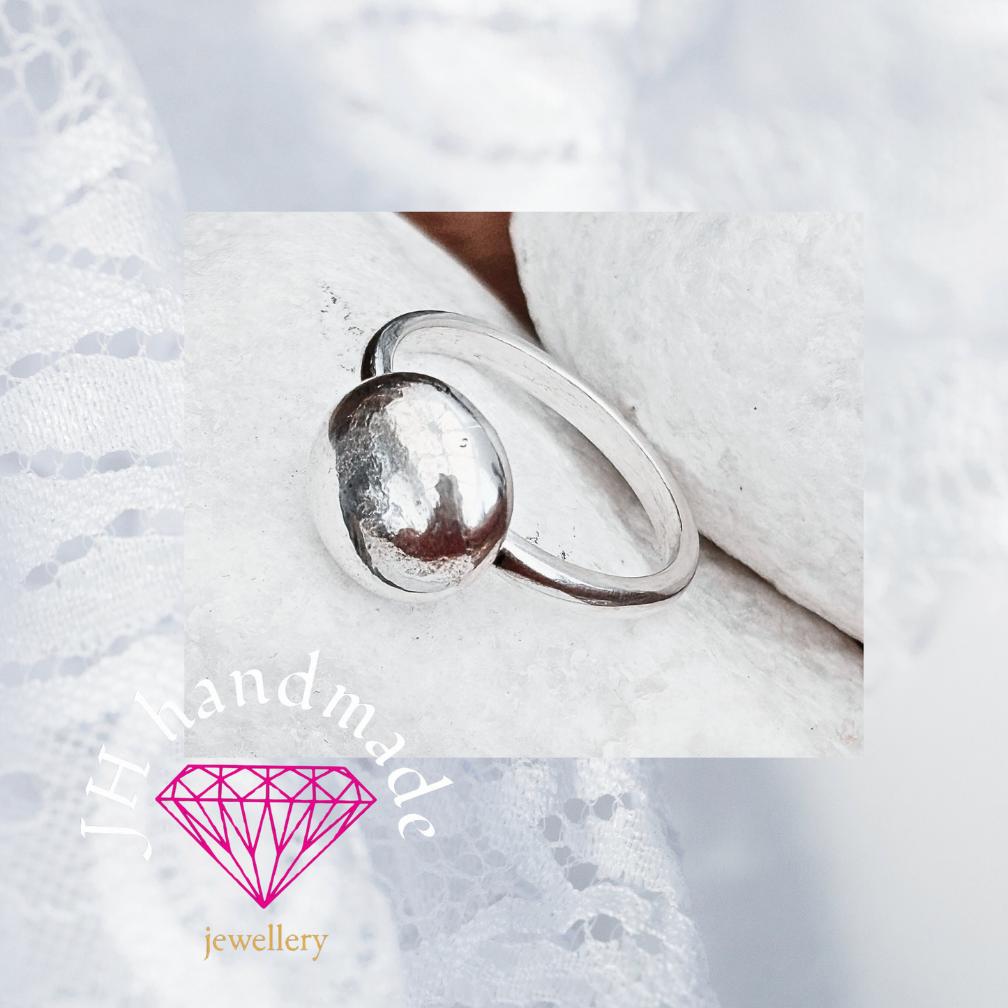 Solid silver Heavy Molten/Pebble Ring 5.5grams Handmade ( all sizes available)