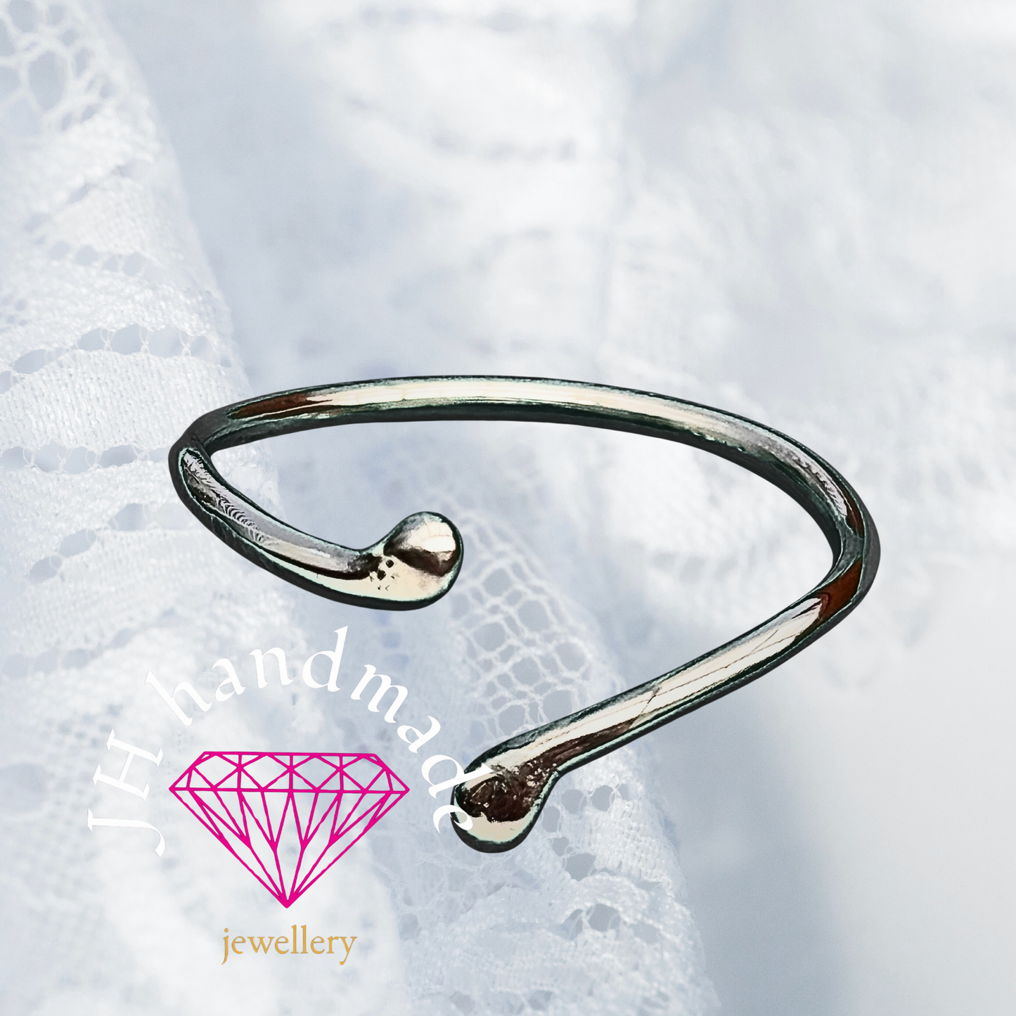 Solid Silver Raindrop Thumb Ring 1.5mm