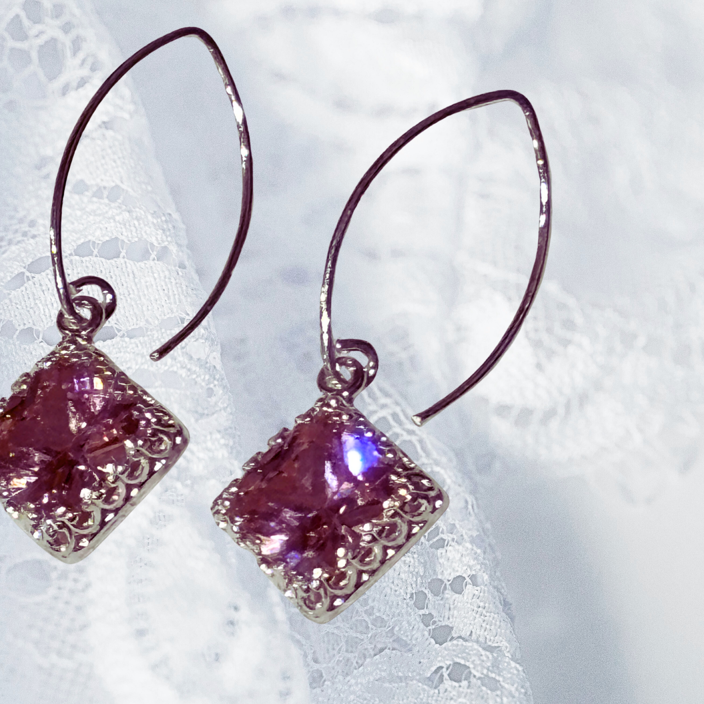 Solid Silver Drop Earrings Handmade