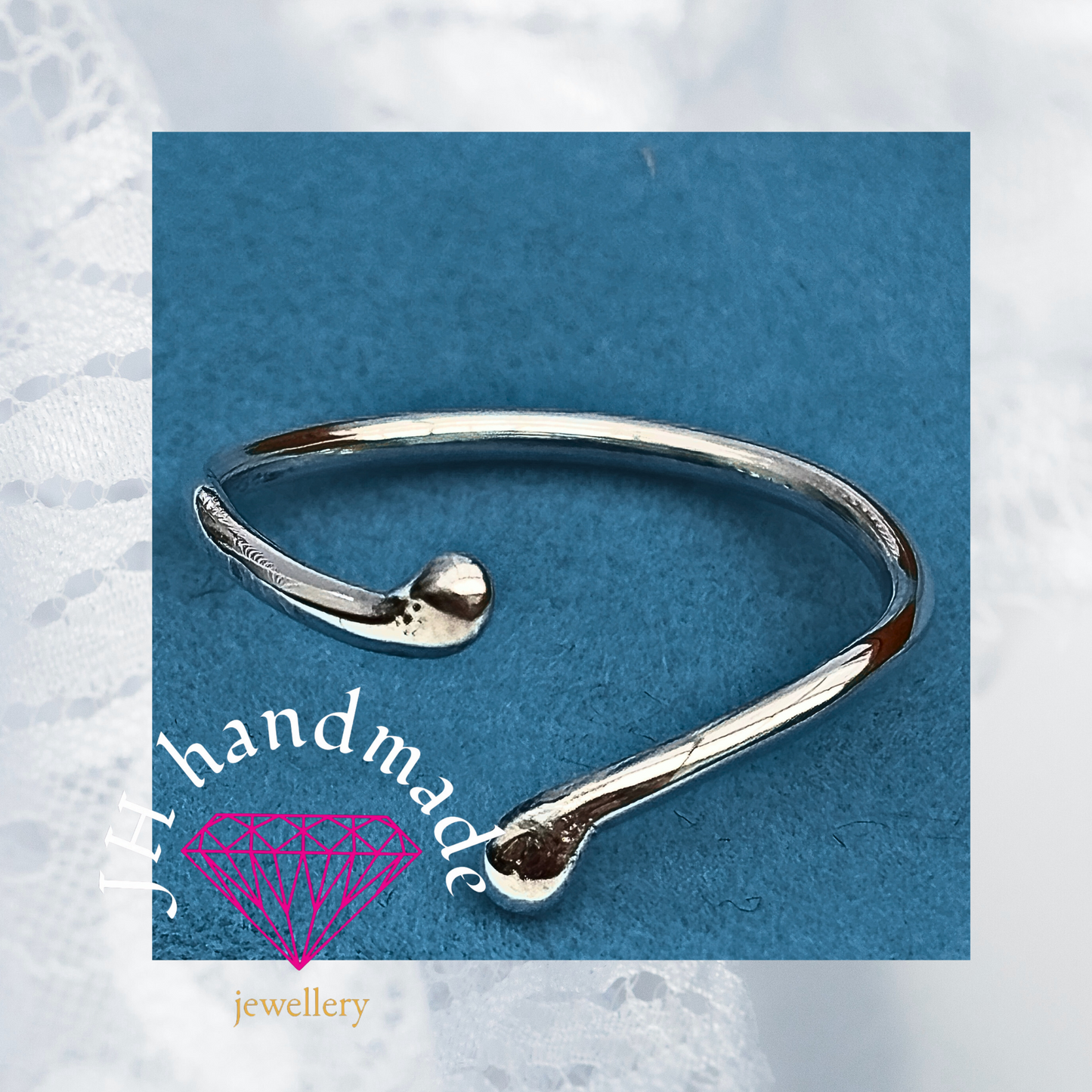 Solid Silver Raindrop Thumb Ring 1.5mm