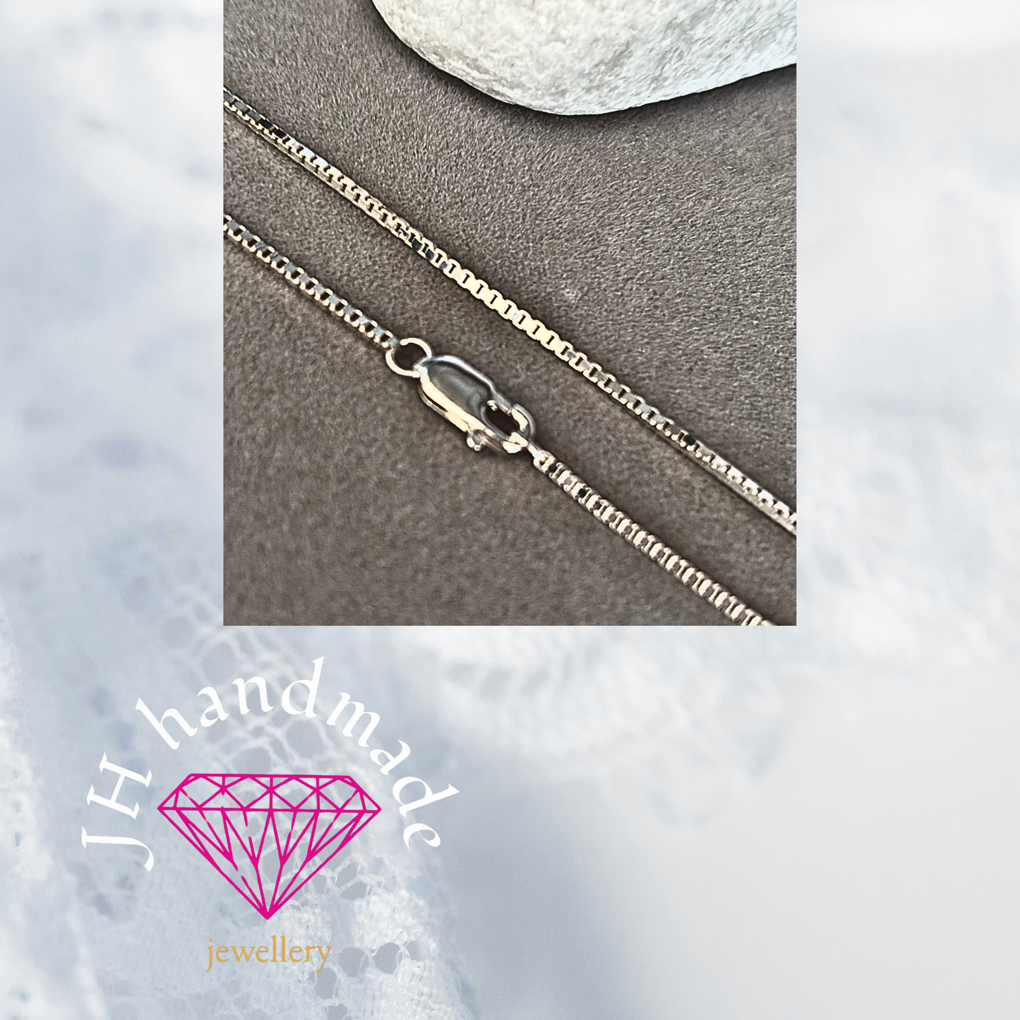 Solid Silver Box Chain Bracelet Handmade