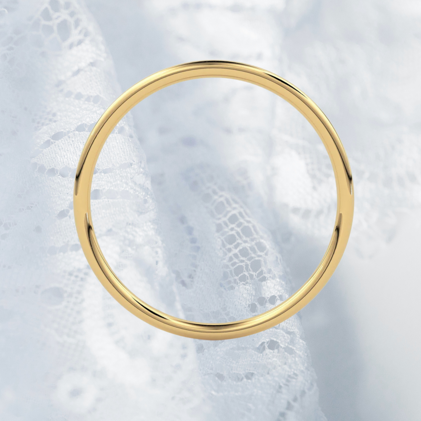 9ct Solid Gold plain Stacking Ring 1mm Handmade