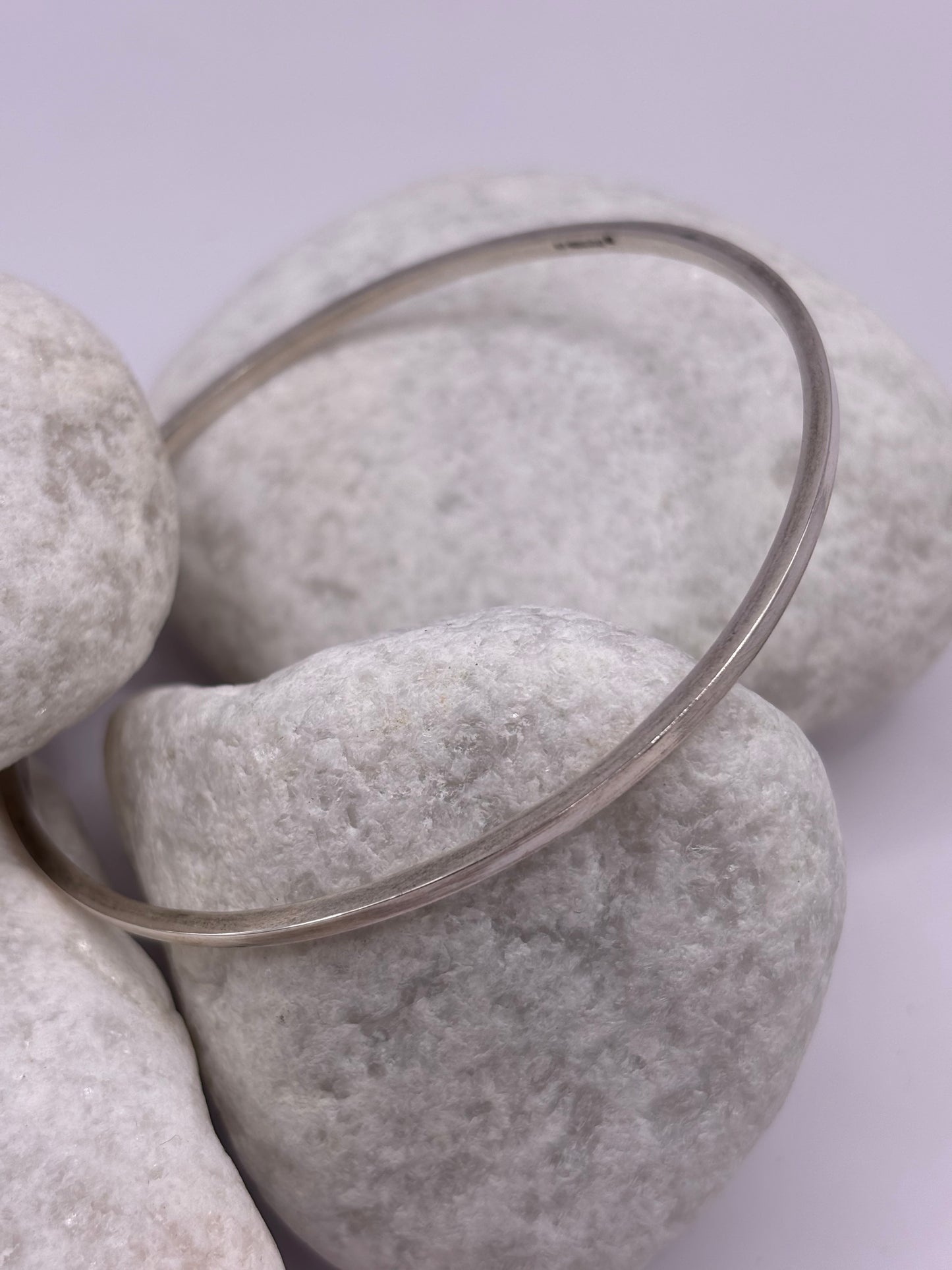 Solid Silver Square Edge Bangle 2mm Handmade