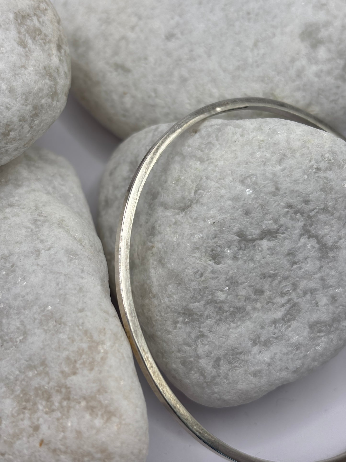 Solid Silver Square Edge Bangle 2mm Handmade