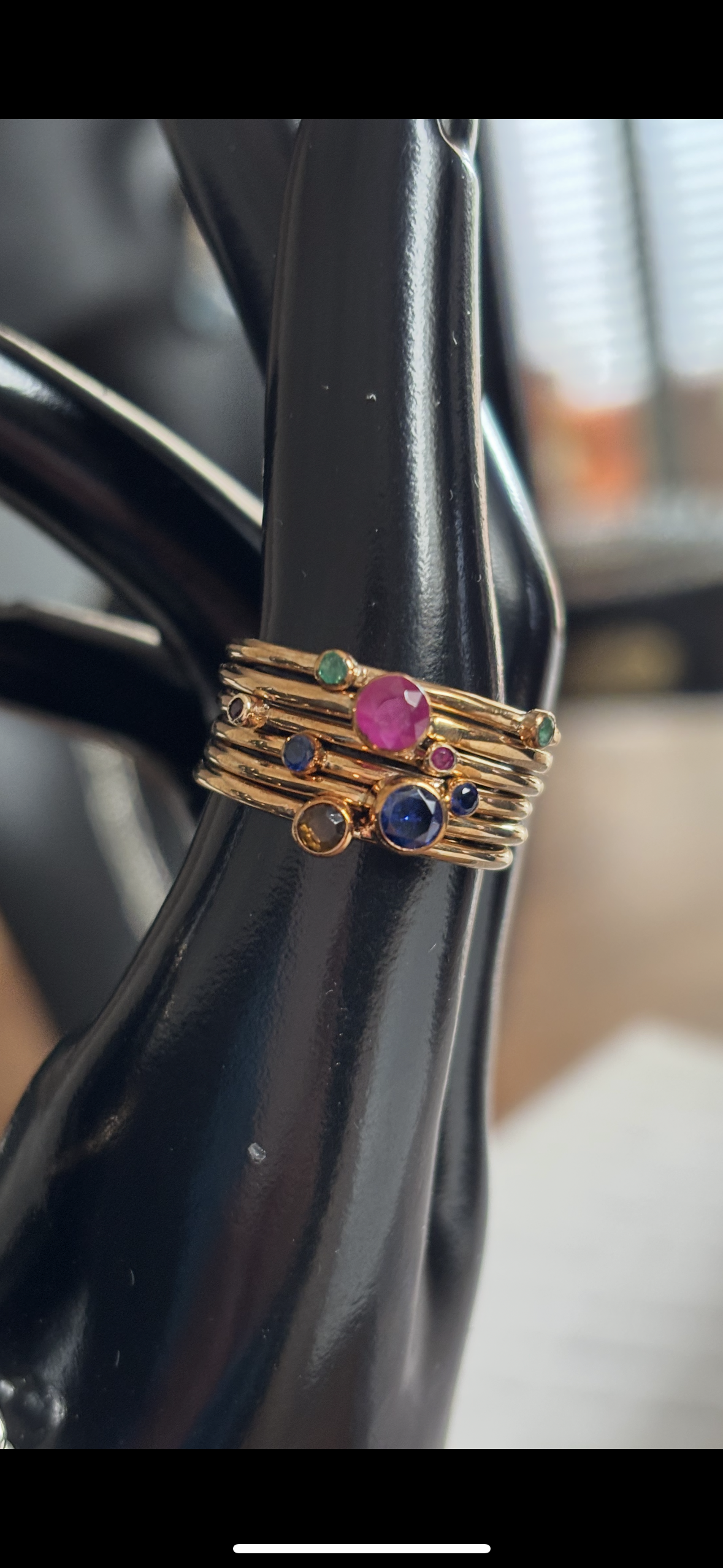 9ct Solid Gold 3mm Gemstone Stacking Ring Handmade