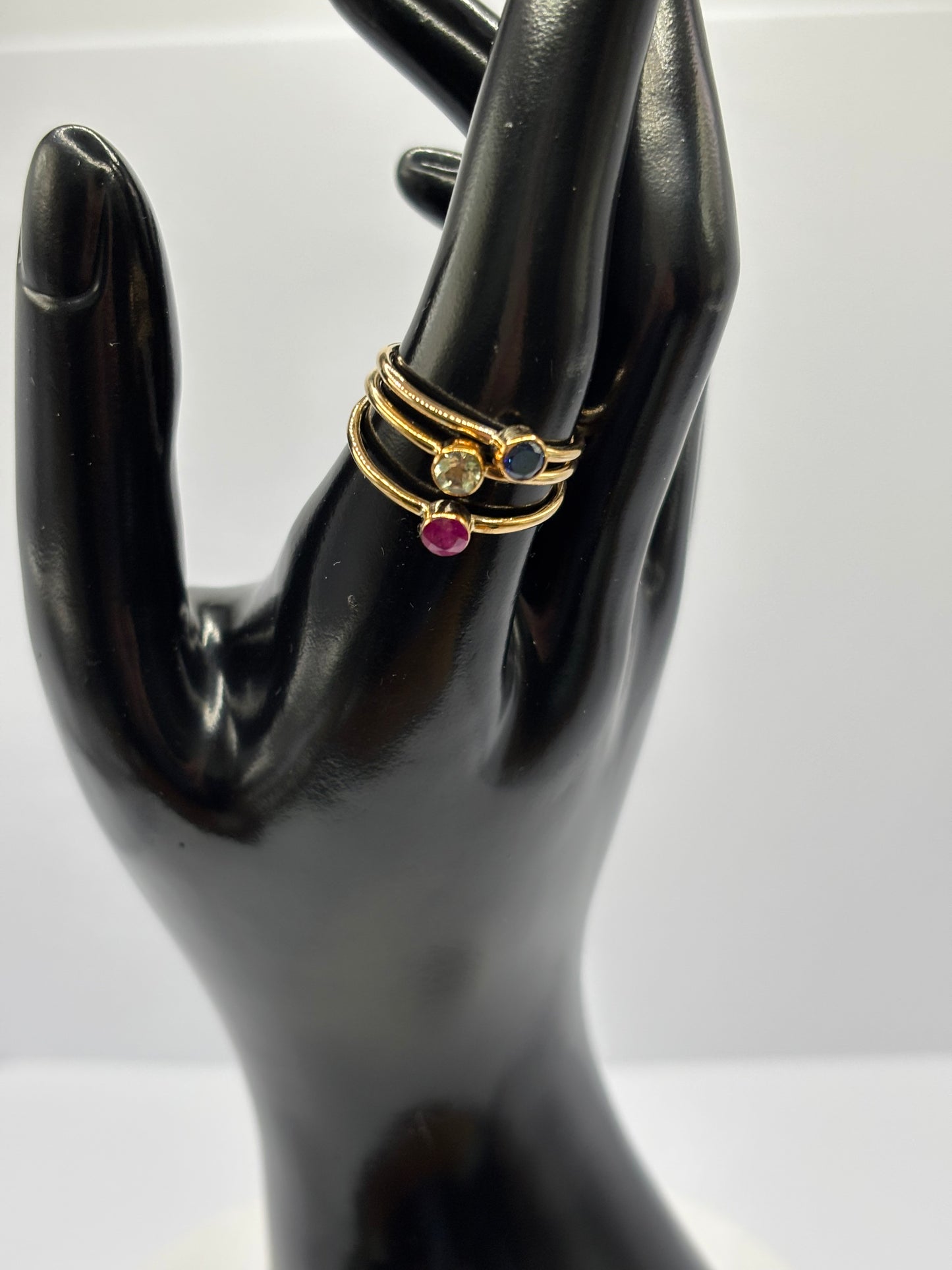 9ct Solid Gold 3mm Gemstone Stacking Ring Handmade