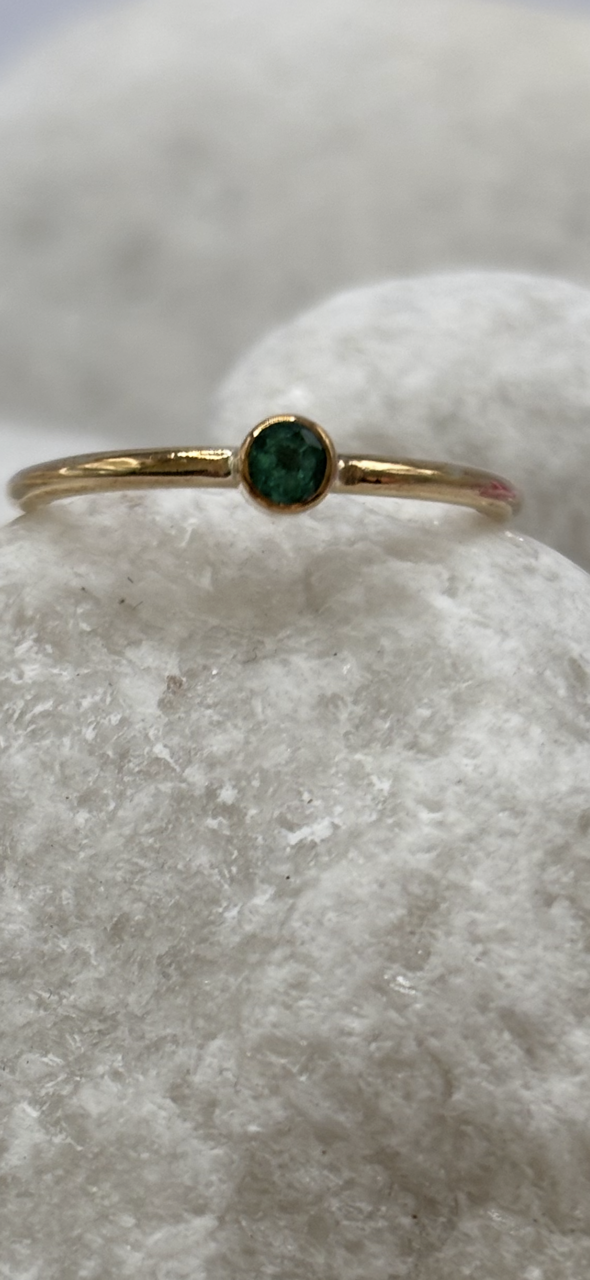 9ct Solid Gold 3mm Gemstone Stacking Ring Handmade