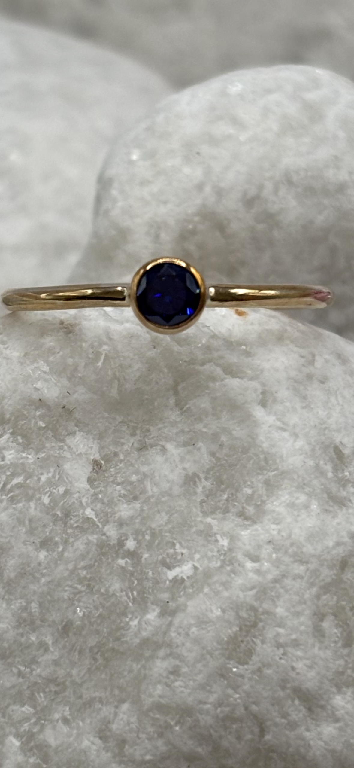 9ct Solid Gold 3mm Gemstone Stacking Ring Handmade