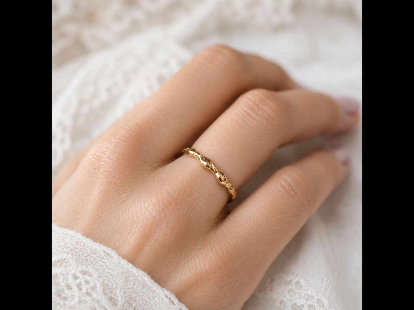 9ct Solid Gold Molten Nugget Ring
