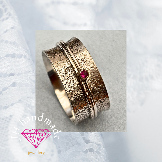 Solid Silver Spinner / Anxiety / Fidget Ring Handmade