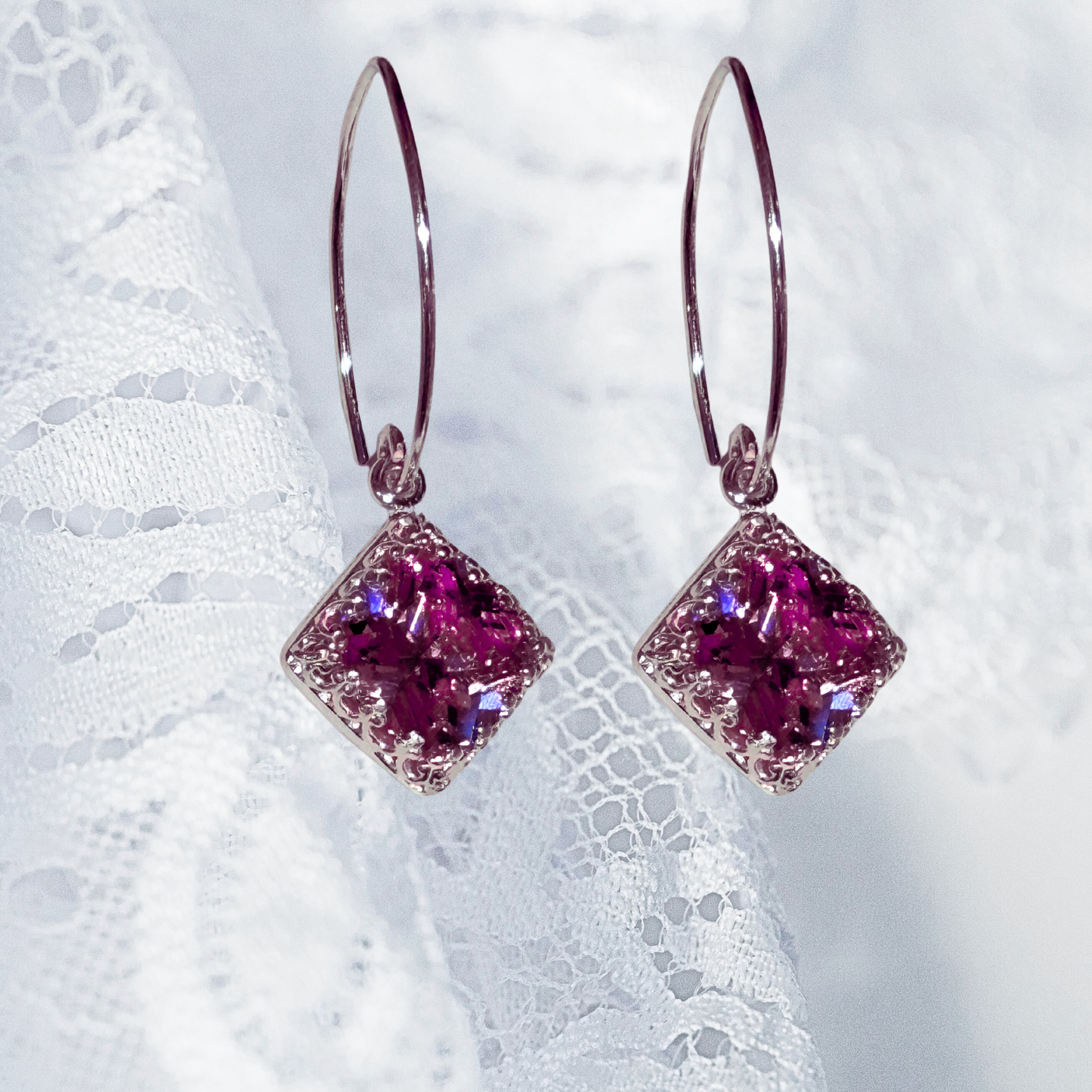 Solid Silver Drop Earrings Handmade