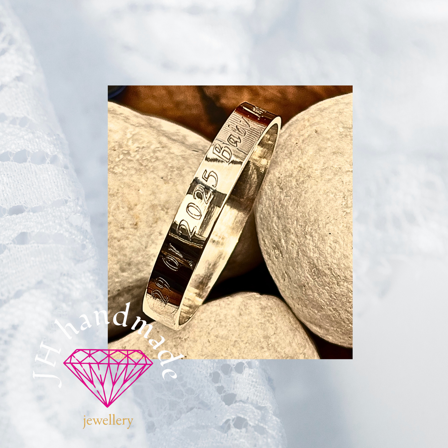 Solid Silver Custom made Baby Bangle with free Engraving