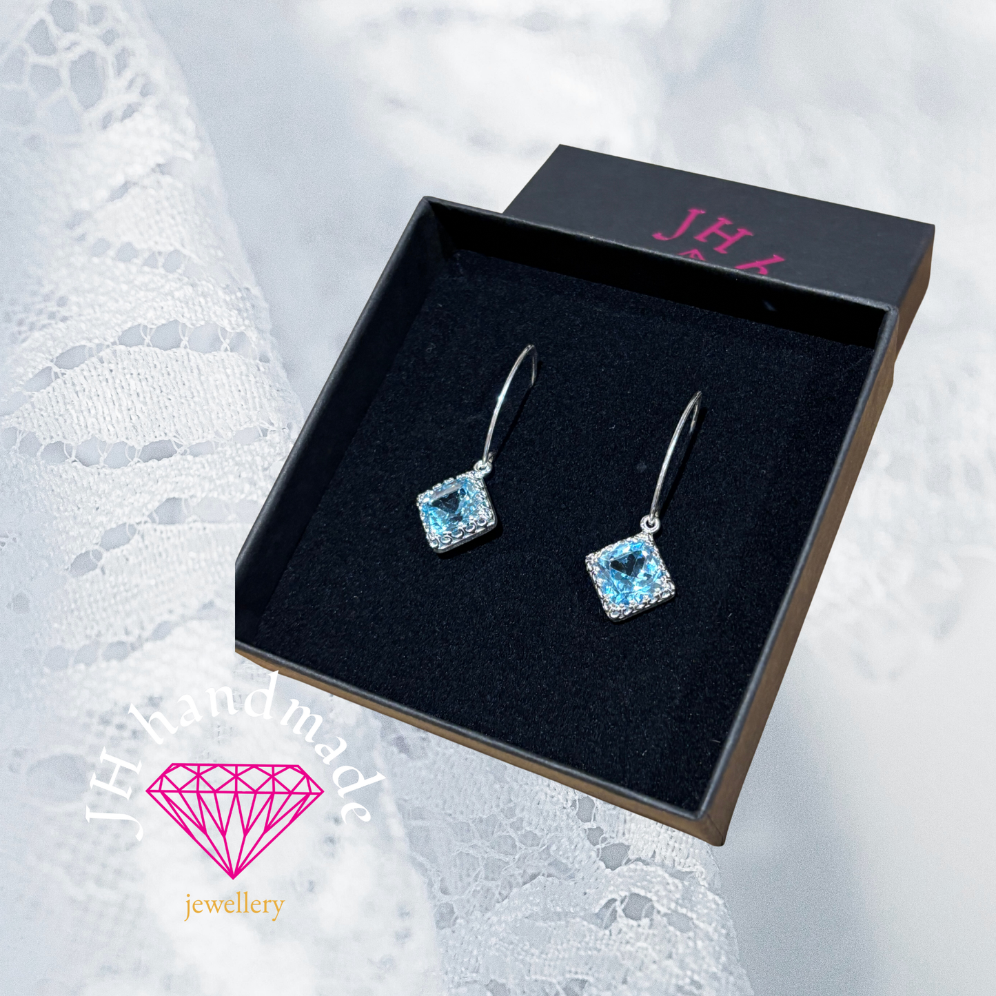 Solid Silver Drop Earrings Handmade