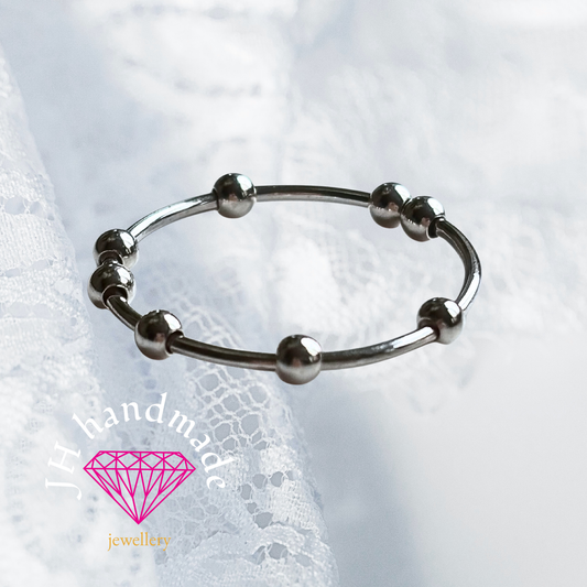 Solid Silver Anxiety/Fidget/Spinner  Stacking Ring Custom made