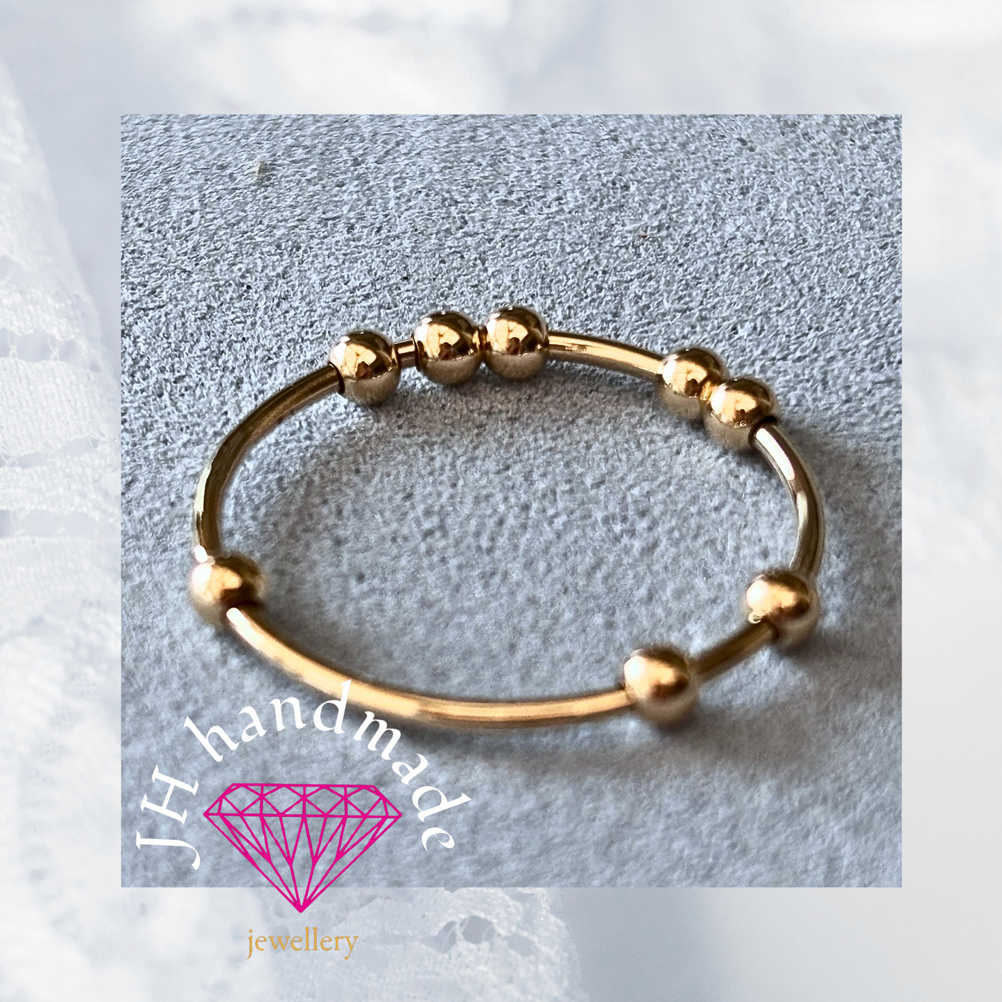 9ct Solid Gold Anxiety/Fidget/Spinner Ring Custom made