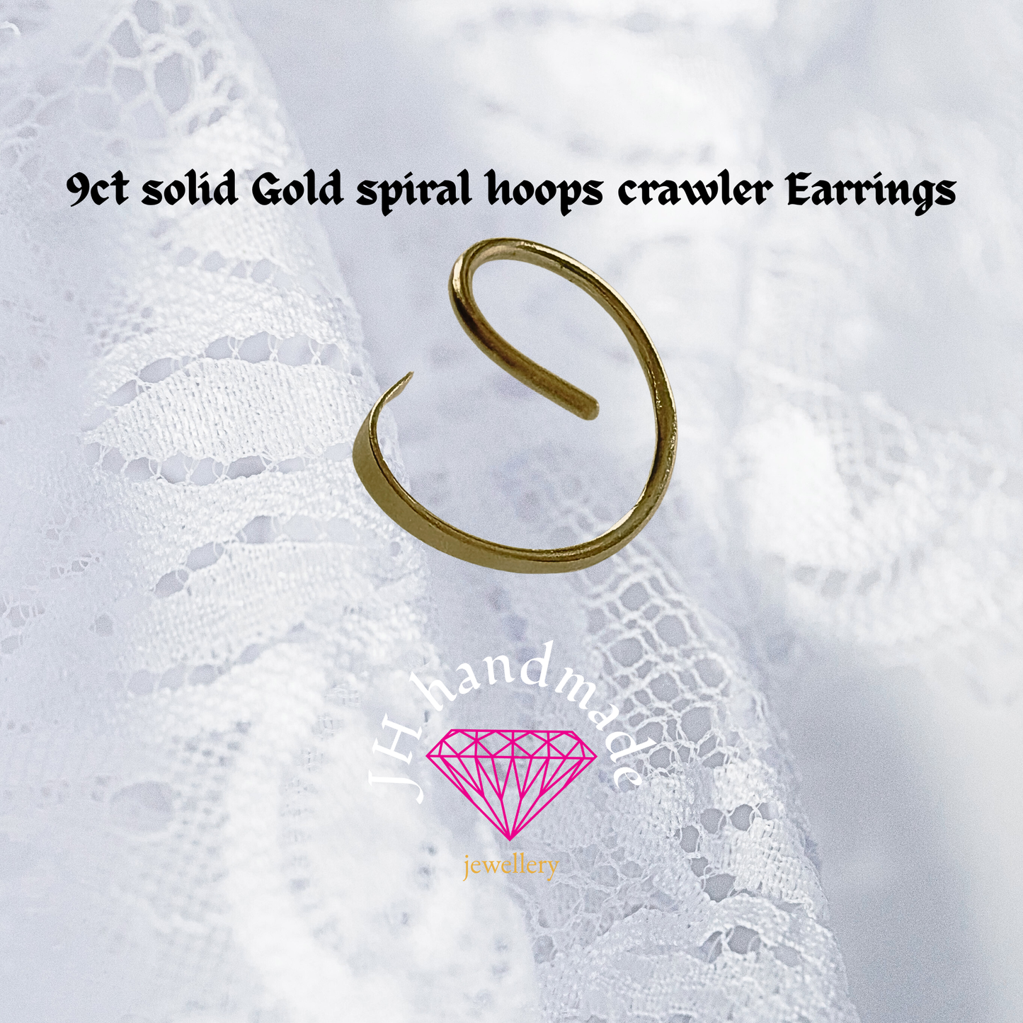 9ct Solid Gold Spiral Hugging Earrings