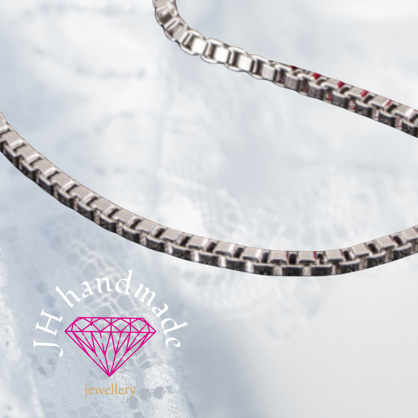 Solid Silver Box Chain Bracelet Handmade