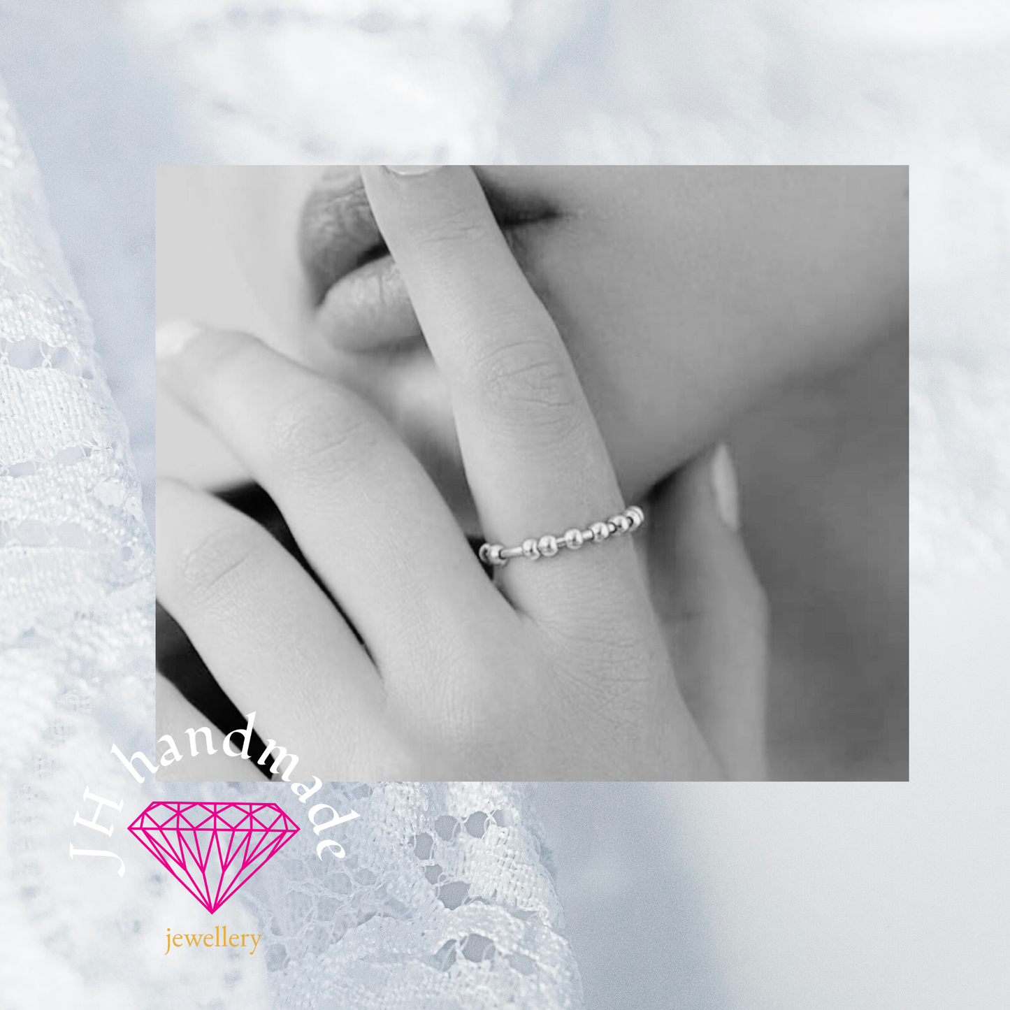 Solid Silver Anxiety/Fidget/Spinner  Stacking Ring Custom made