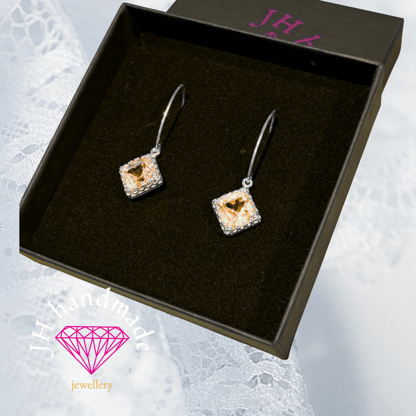 Solid Silver Drop Earrings Handmade