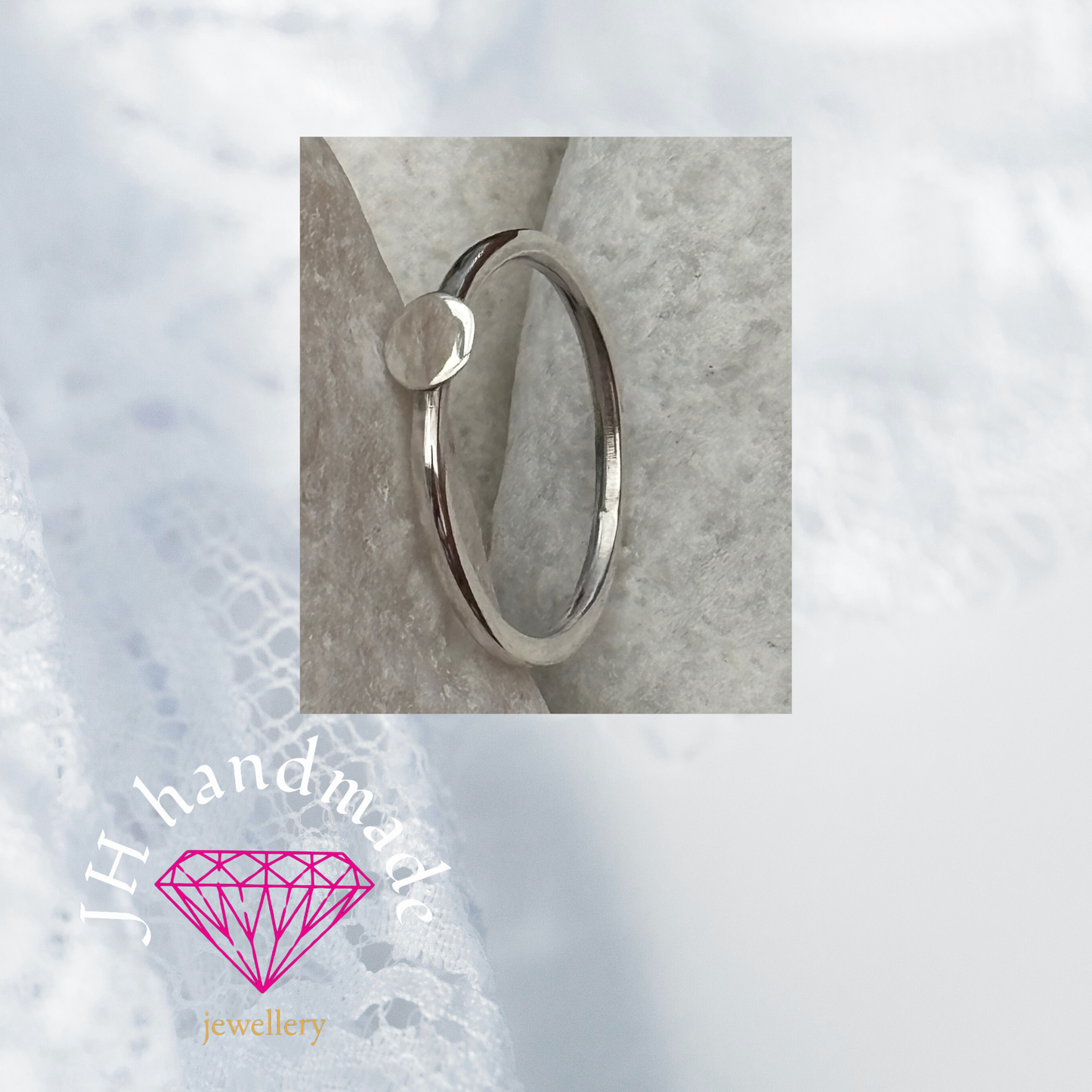 Solid Silver Disc Stacking Ring 1.5mm Custom made