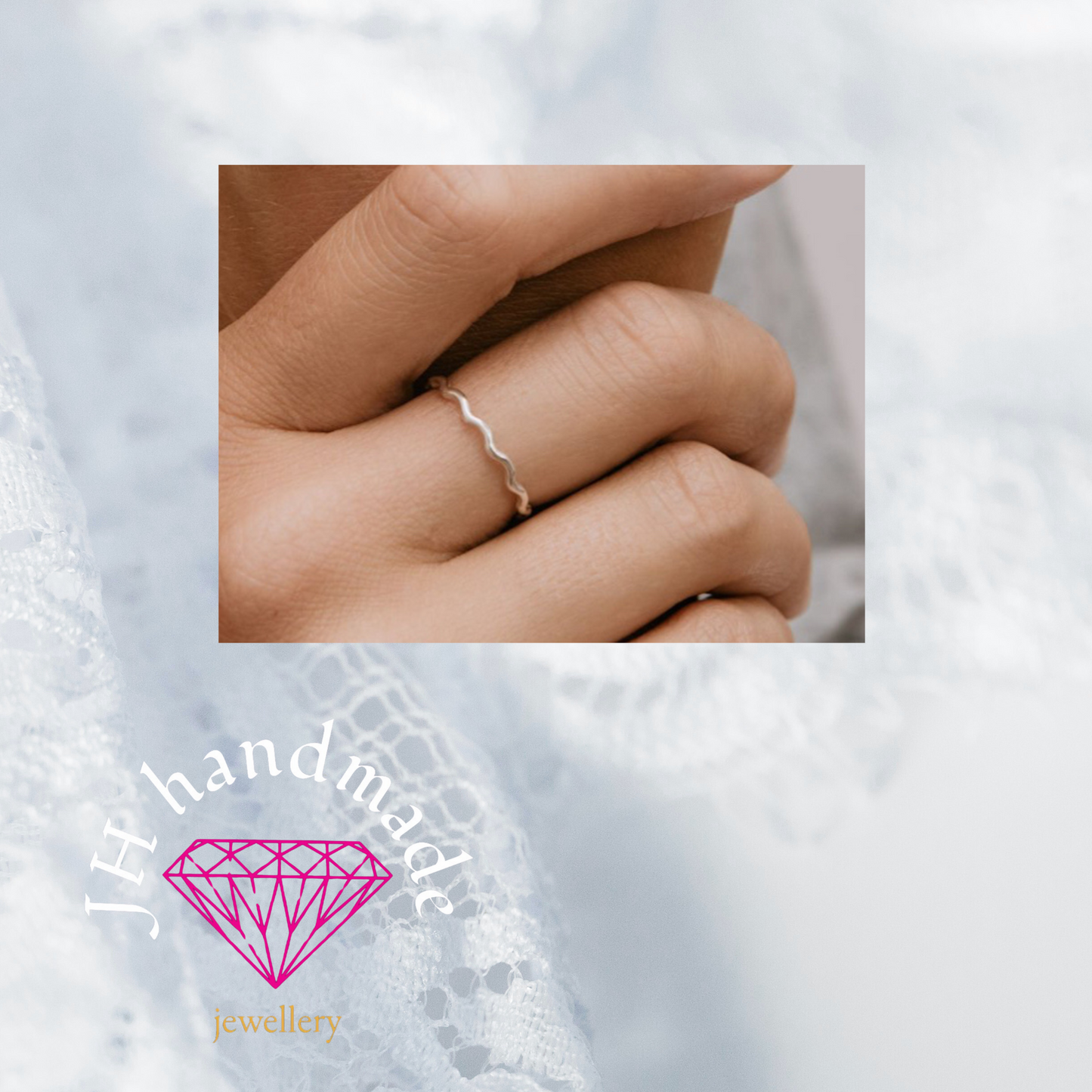 Solid Silver Wavy Stacking Ring 1.5mm Handmade