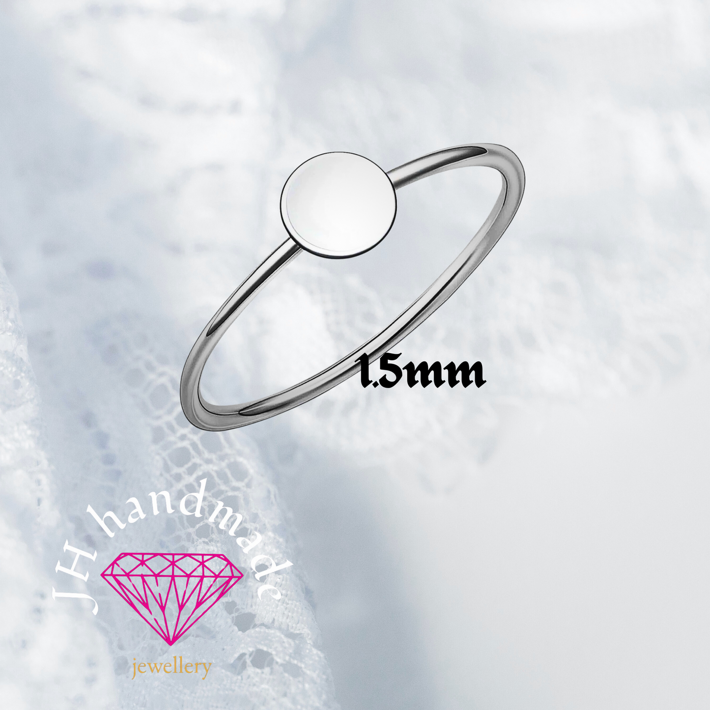 Solid Silver Disc Stacking Ring 1.5mm Custom made