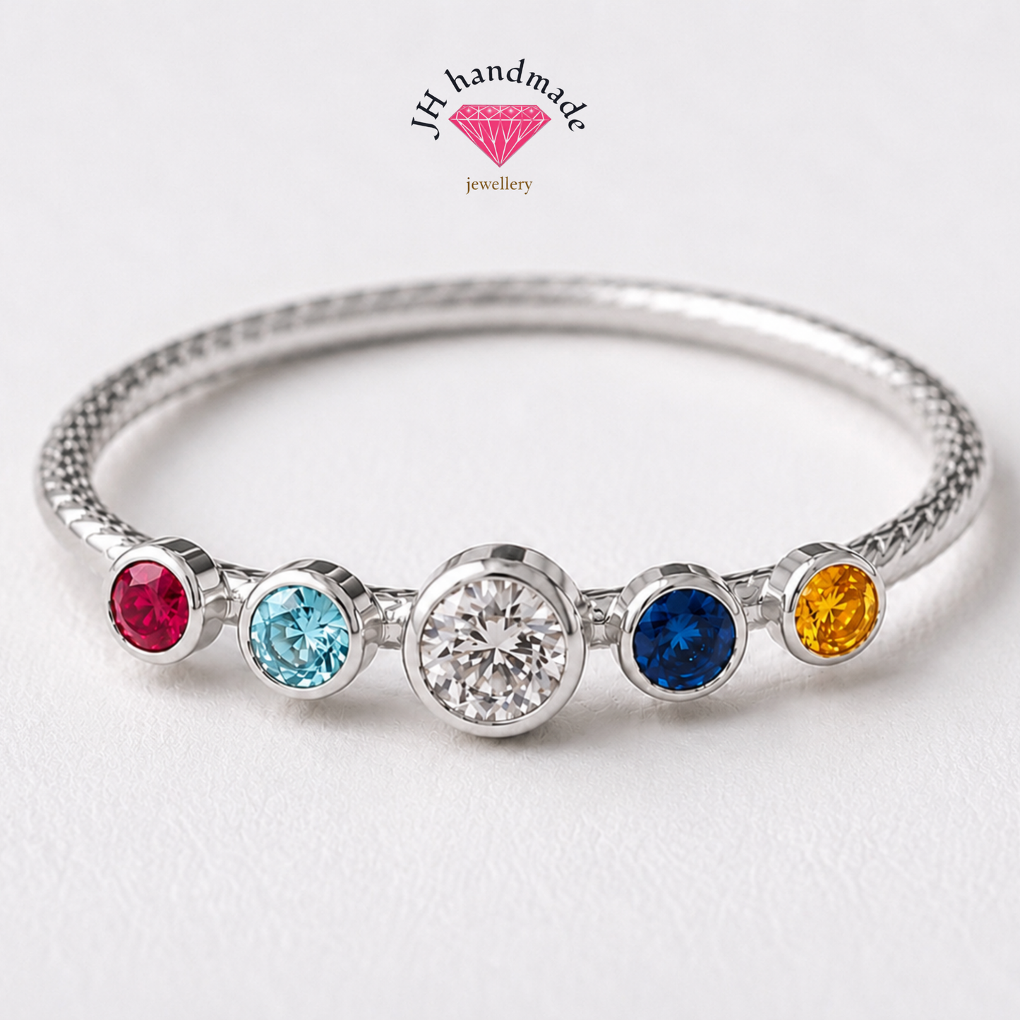 9ct solid Gold Family Birthstone Ring Custom Made