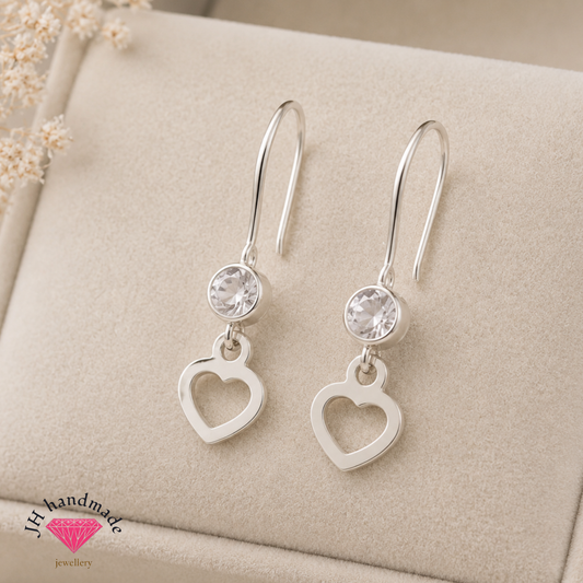 Solid Silver Drop Earrings Handmade