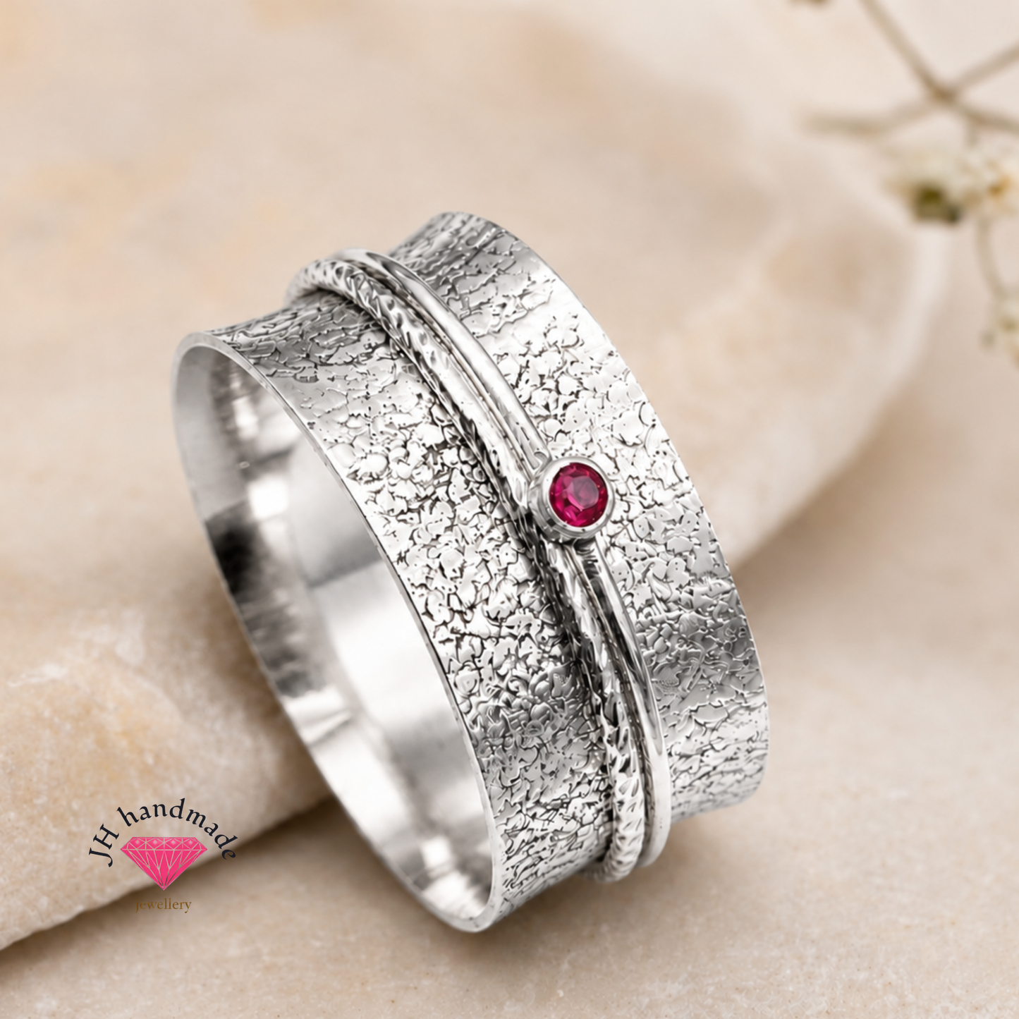Solid Silver Spinner / Anxiety / Fidget Ring Handmade