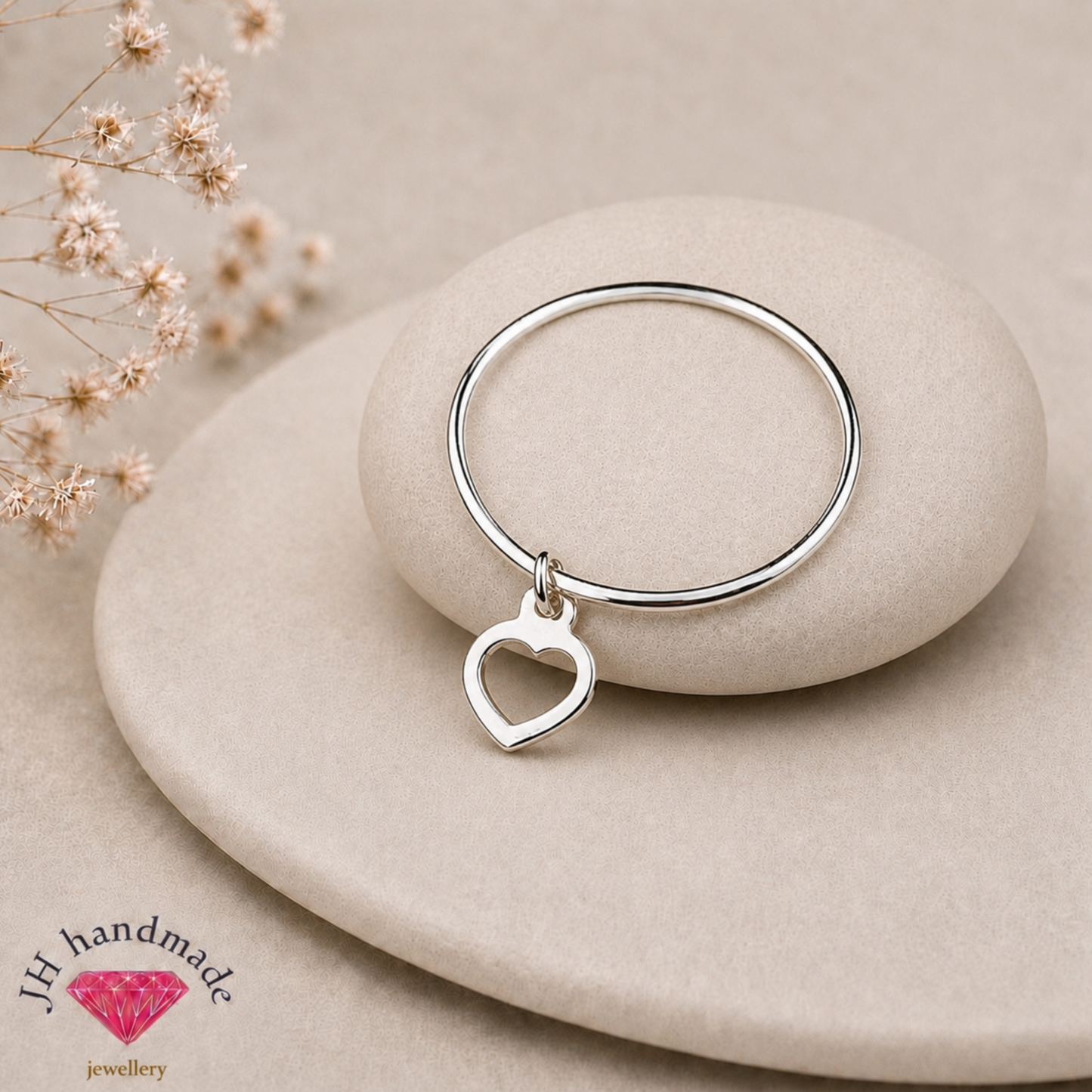 Solid Silver Charm Stacking Ring 1mm Custom Made