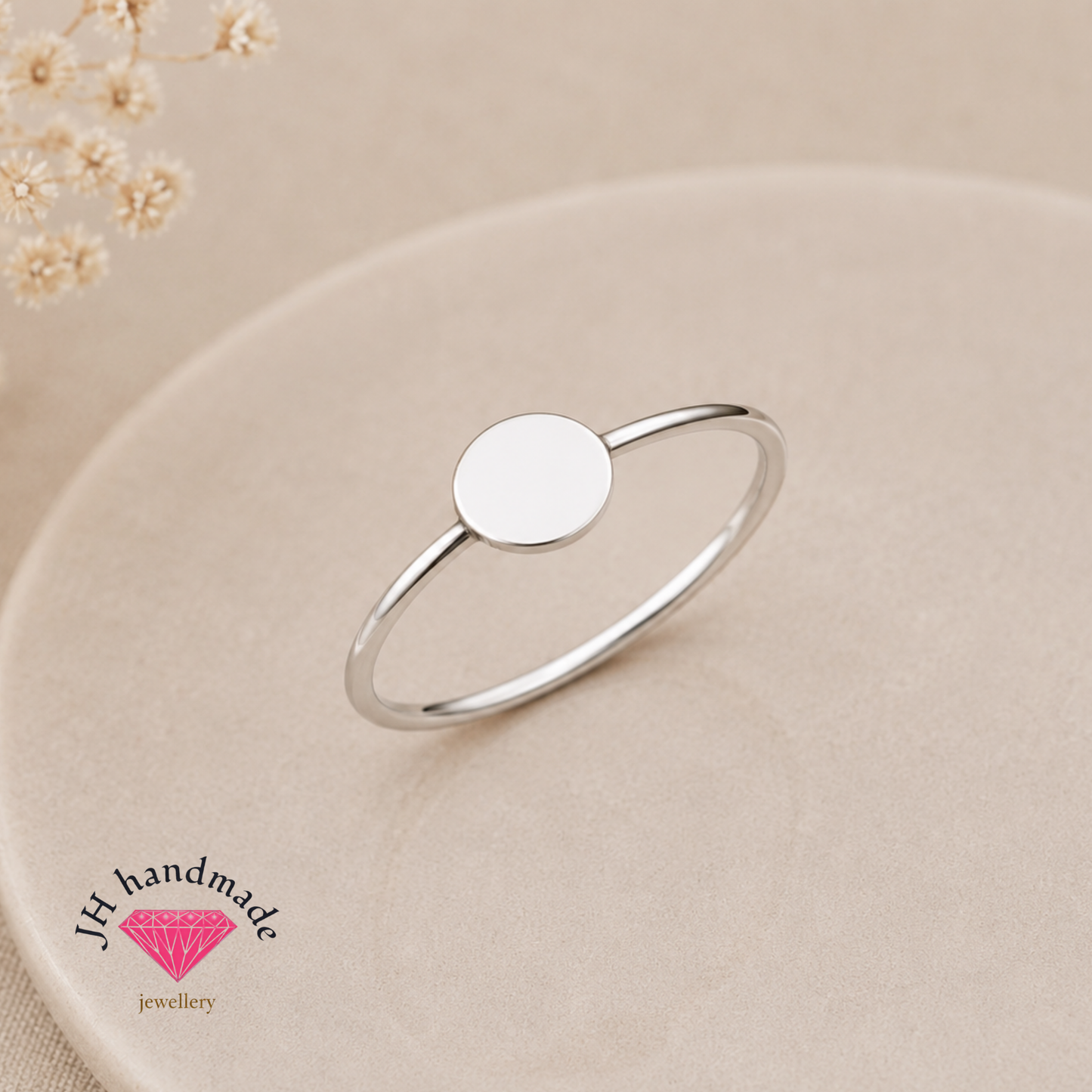 Solid Silver Disc Stacking Ring 1.5mm Custom made