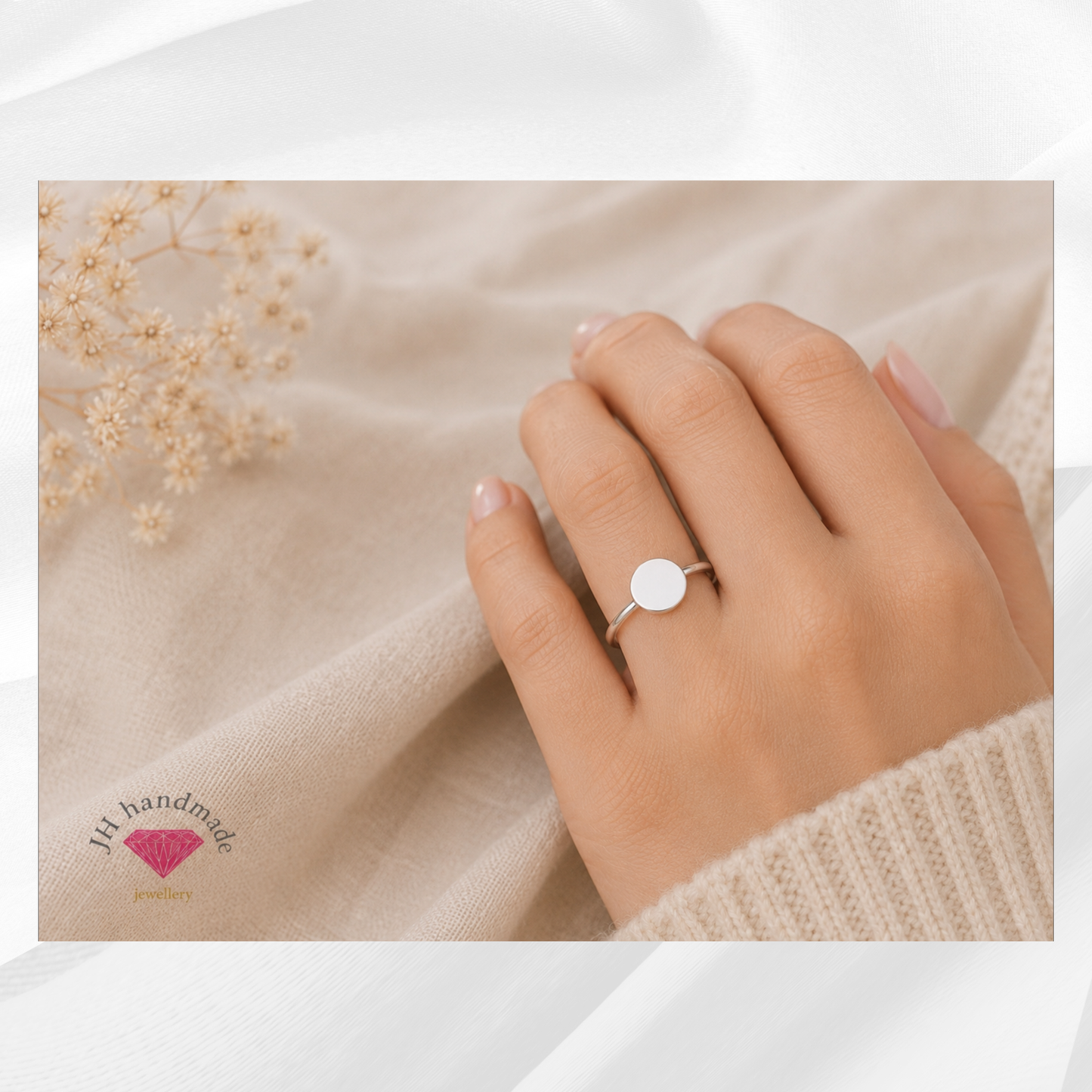 Solid Silver Disc Stacking Ring 1.5mm Custom made