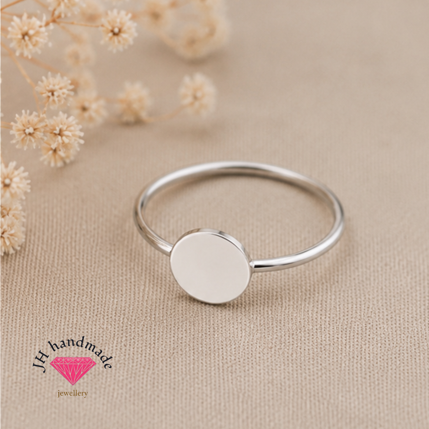 Solid Silver Disc Stacking Ring 1.5mm Custom made