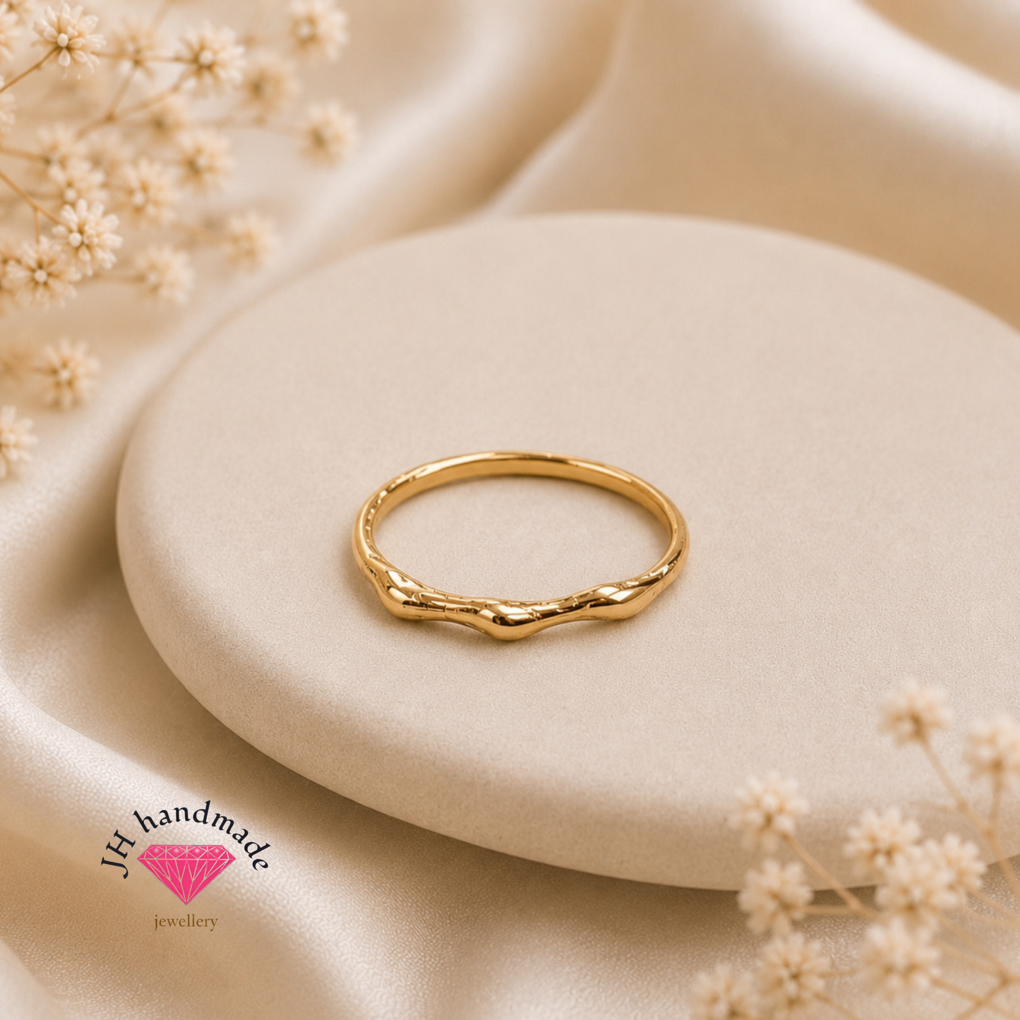 9ct Solid Gold Molten Nugget Ring