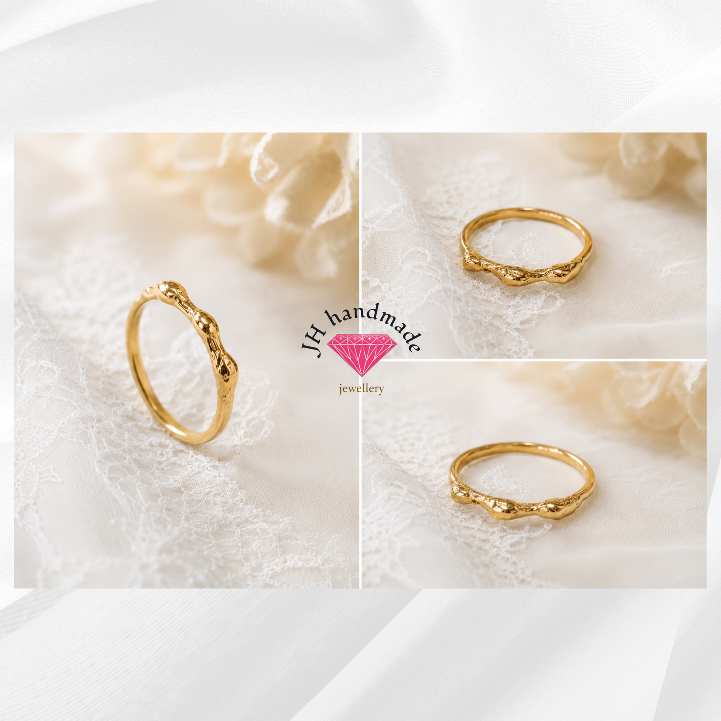 9ct Solid Gold Molten Nugget Ring