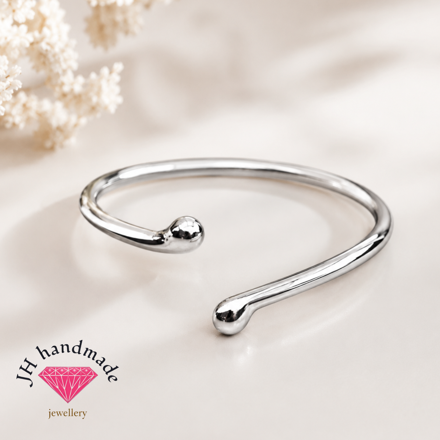 Solid Silver Raindrop Thumb Ring 1.5mm