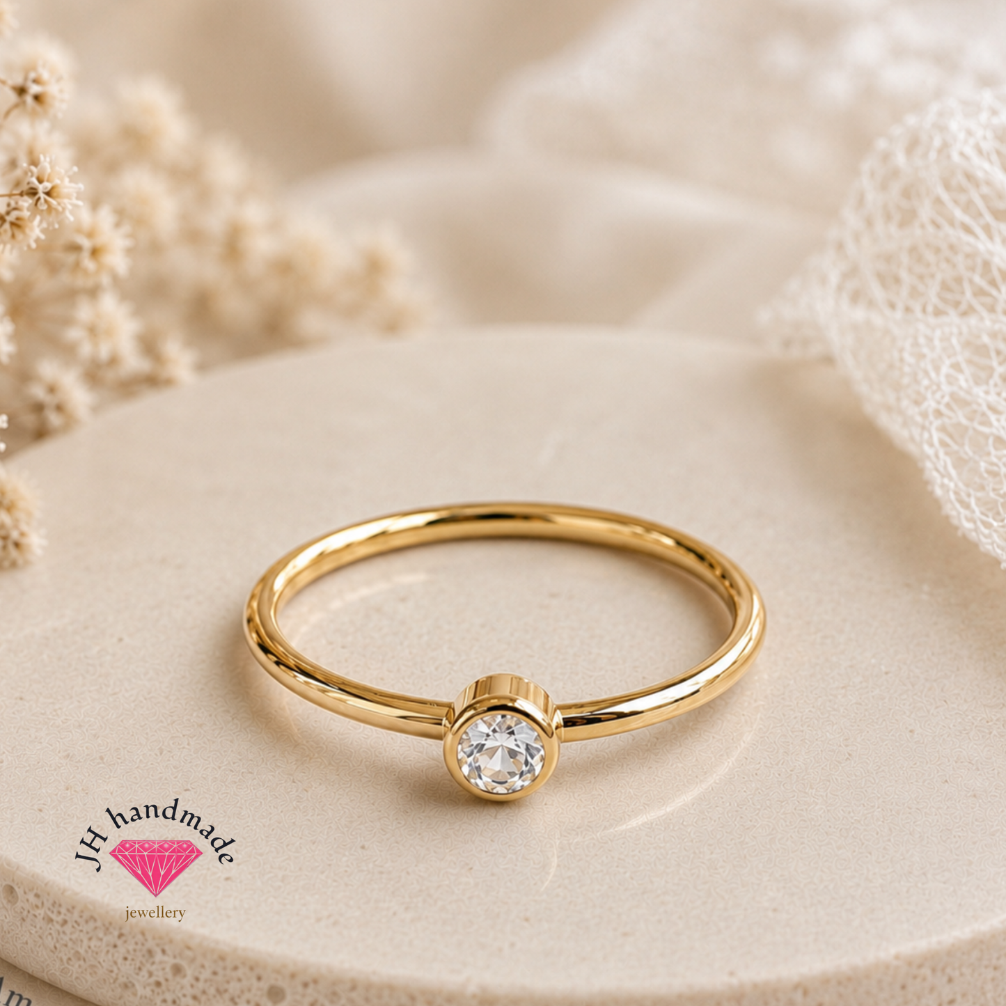 9ct Solid Gold Diamond  Stacking Ring Set Custom Made