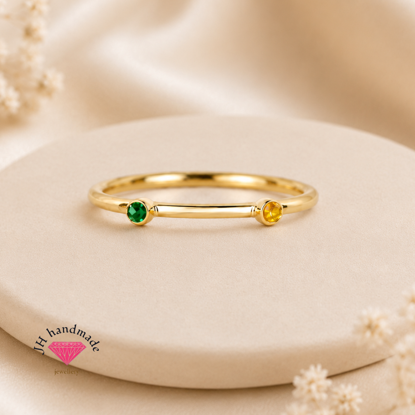 9ct Solid Gold Gemstone Stacking Ring Set Custom Made