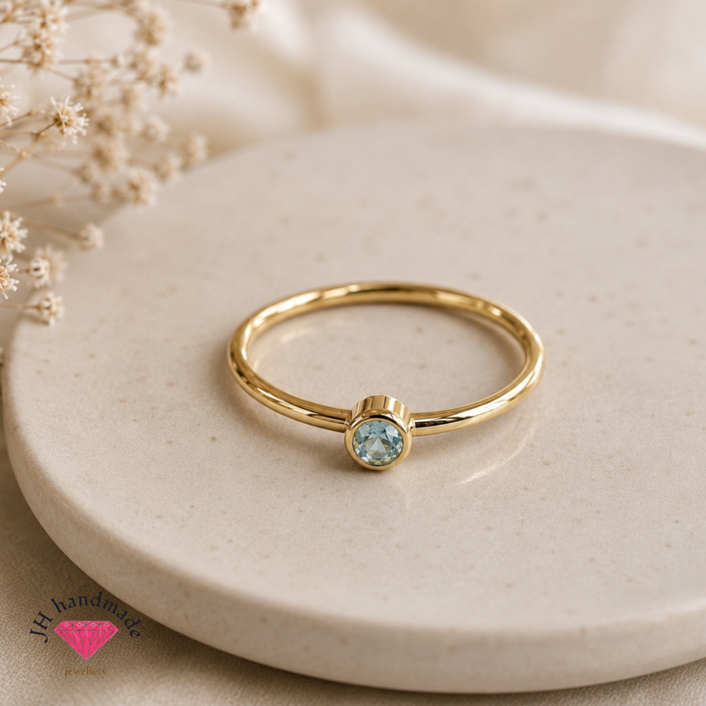 9ct Solid Gold Gemstone Stacking Ring Set Custom Made