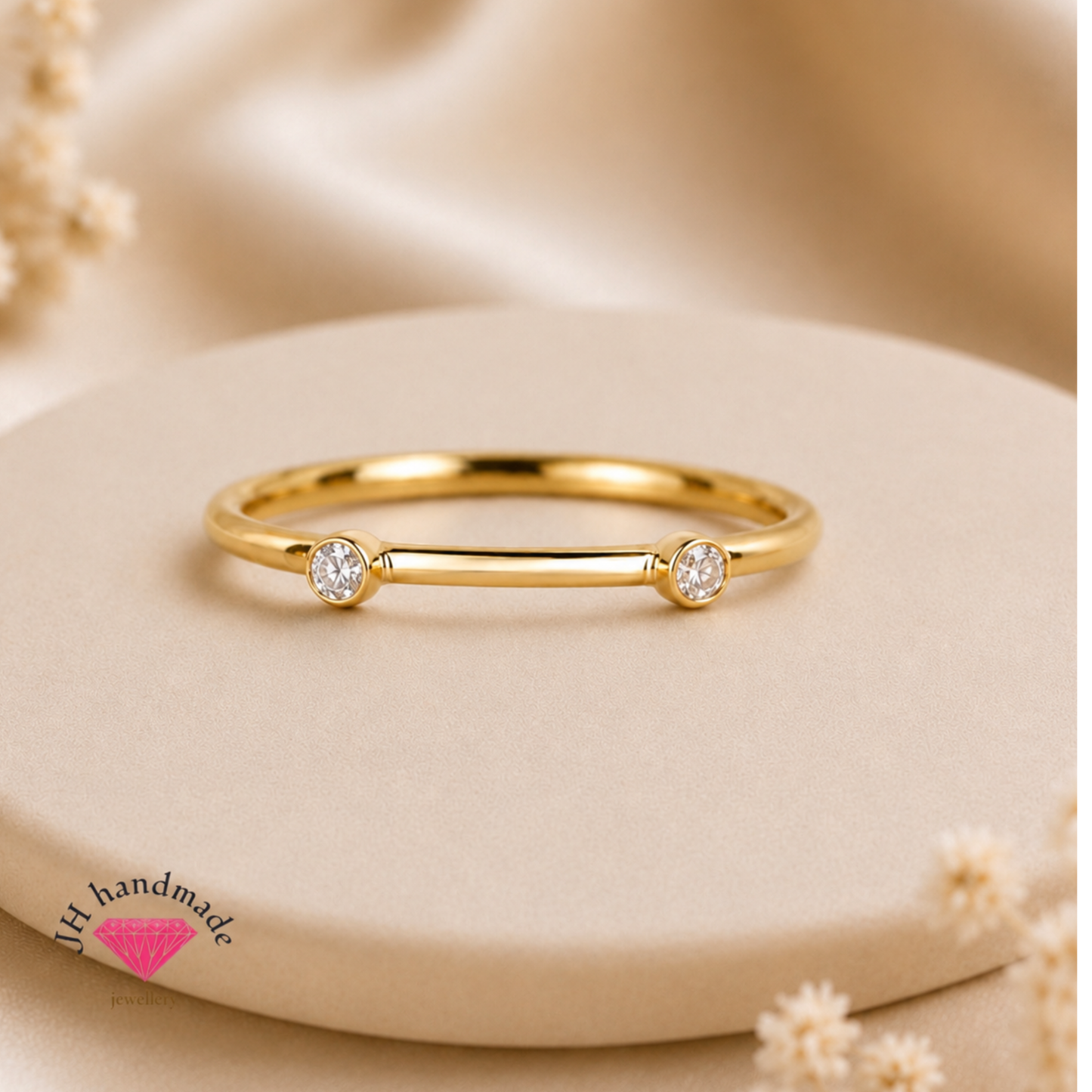 9ct Solid Gold Diamond  Stacking Ring Set Custom Made