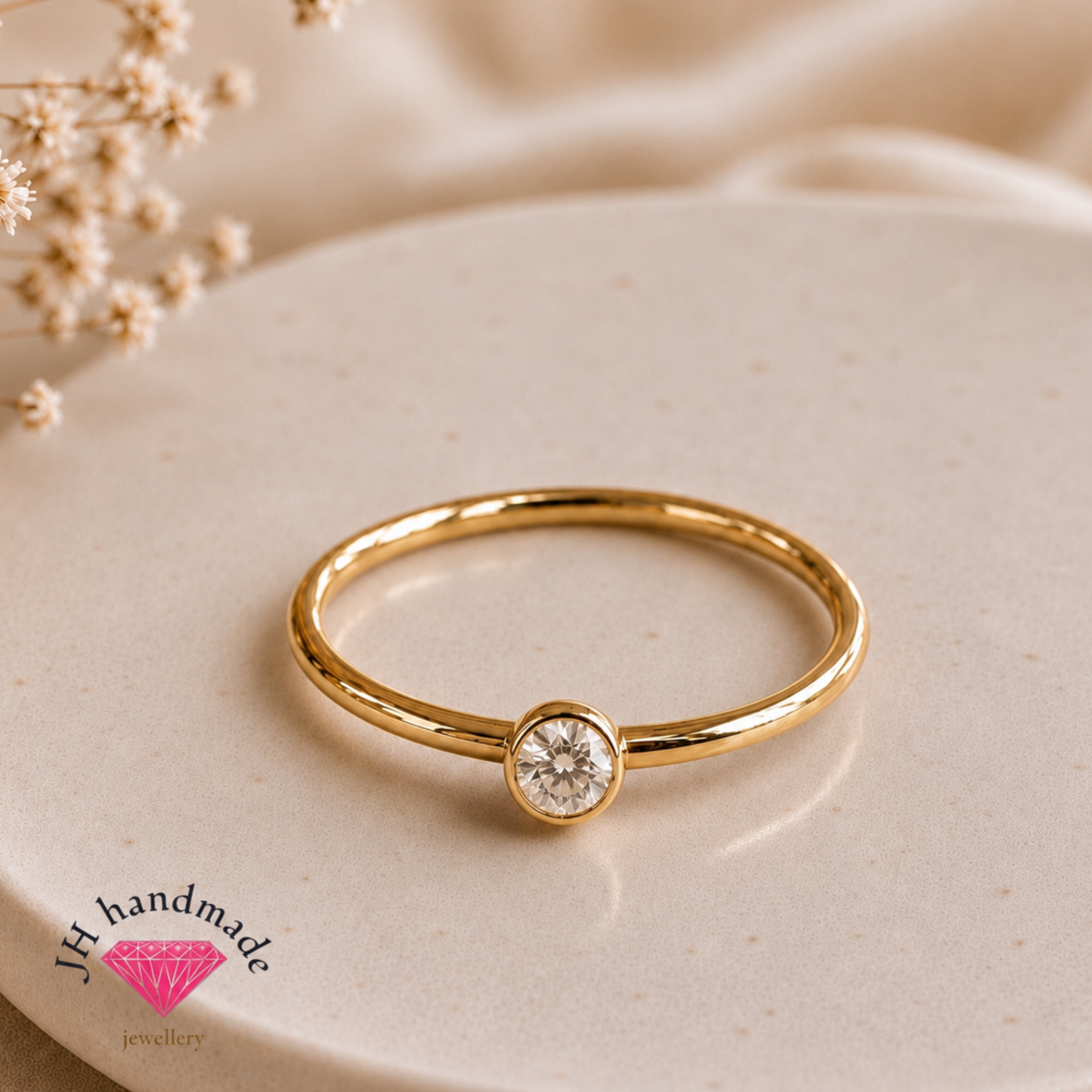 9ct Solid Gold Diamond  Stacking Ring Set Custom Made