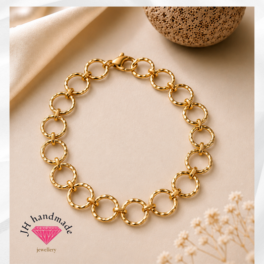 9CT Solid Gold Heritage Circle Bracelet Custom Made Fully Hallmarked