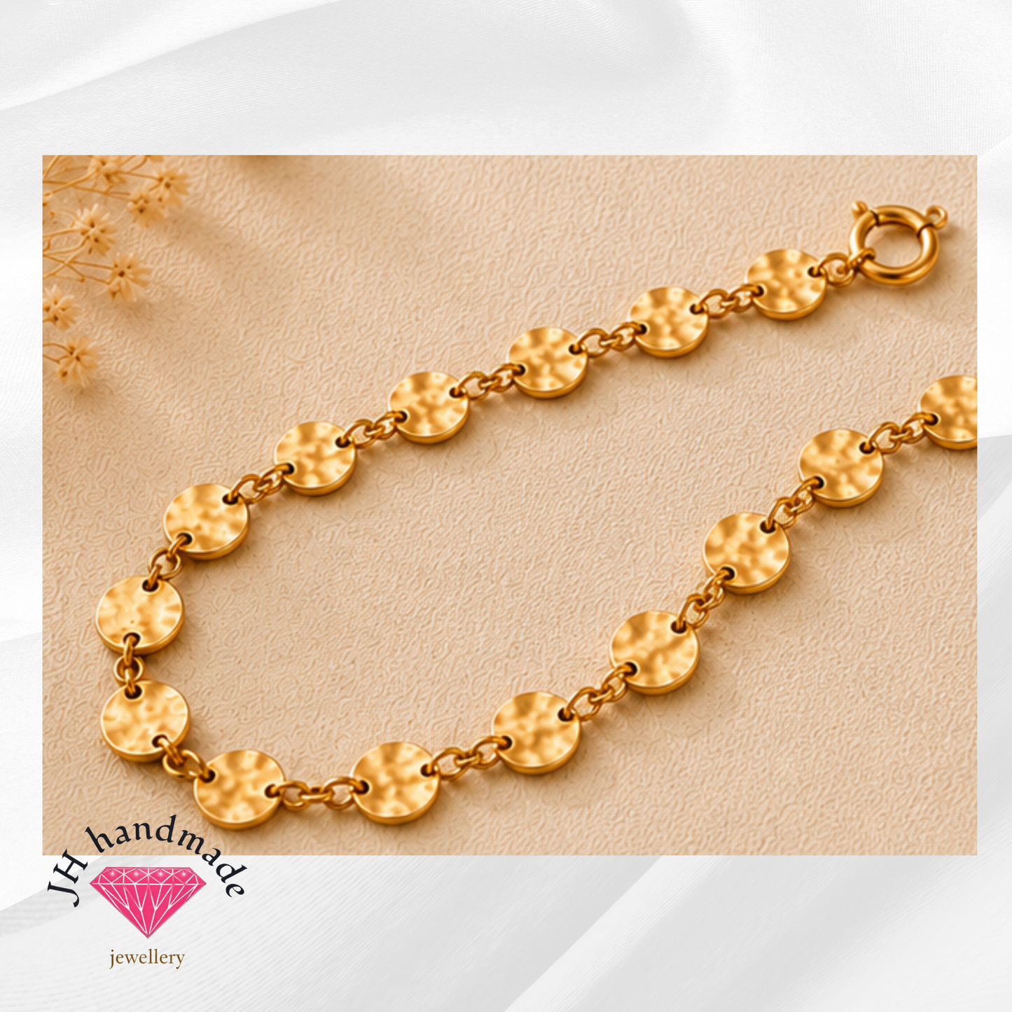 9CT Solid Gold Halo Bracelet Custom Made Fully Hallmarked