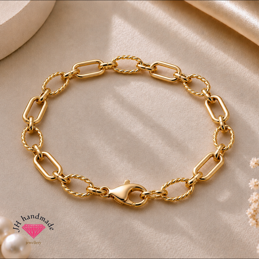 9CT Solid Gold Unity Link Bracelet Custom Made Fully Hallmarked