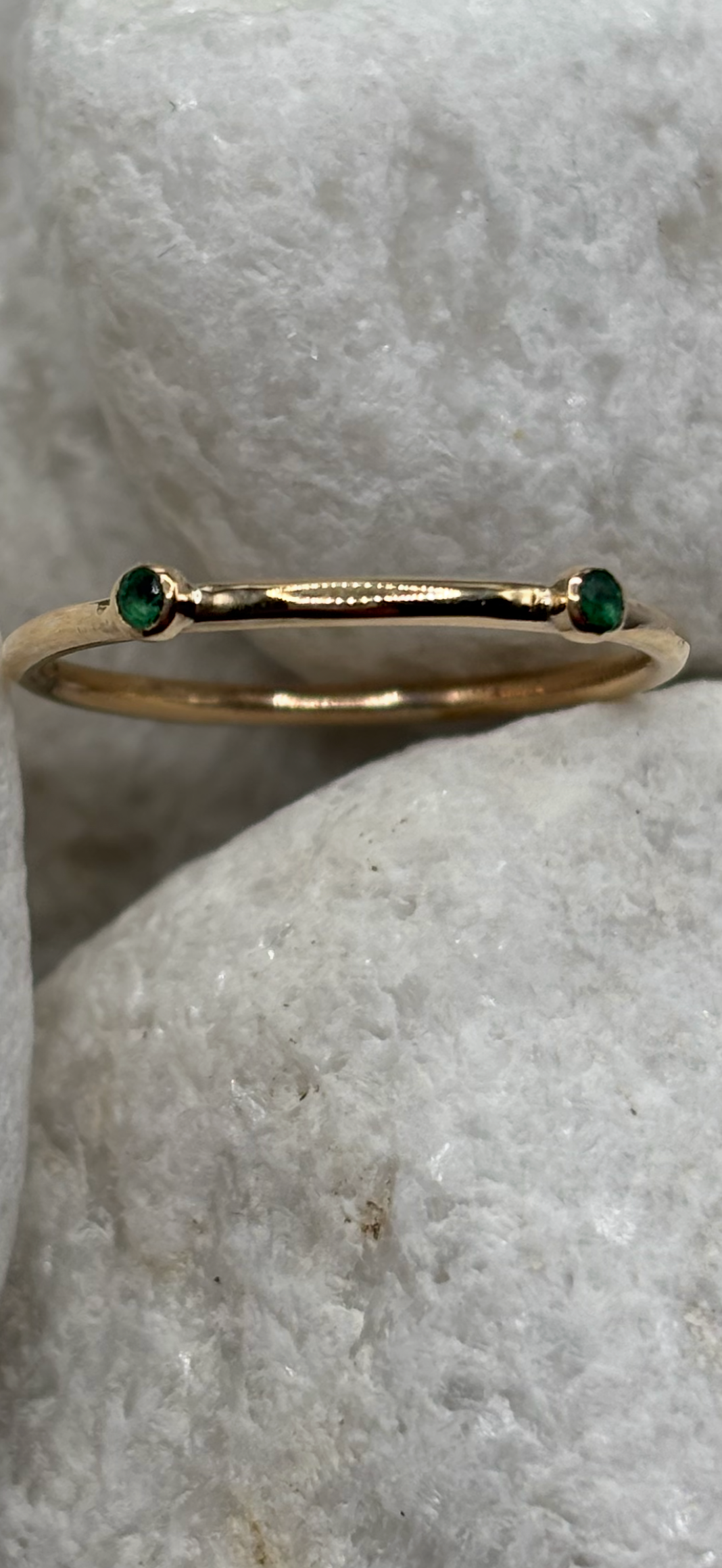 9ct Solid Gold Gemstone stacking ring set Handmade